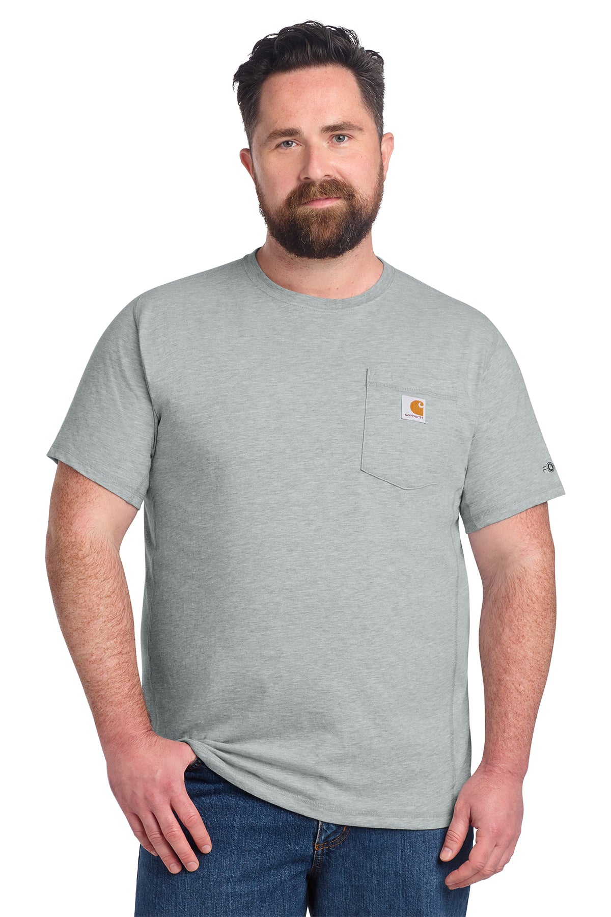KOMATSU Carhartt Force® Short Sleeve Pocket T-Shirt - Heather Grey