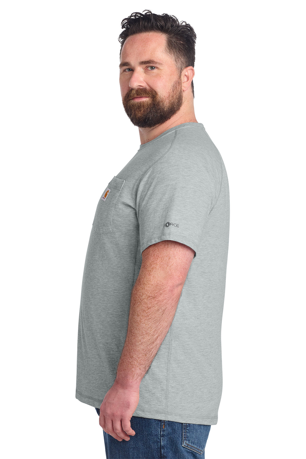 KOMATSU Carhartt Force® Short Sleeve Pocket T-Shirt - Heather Grey