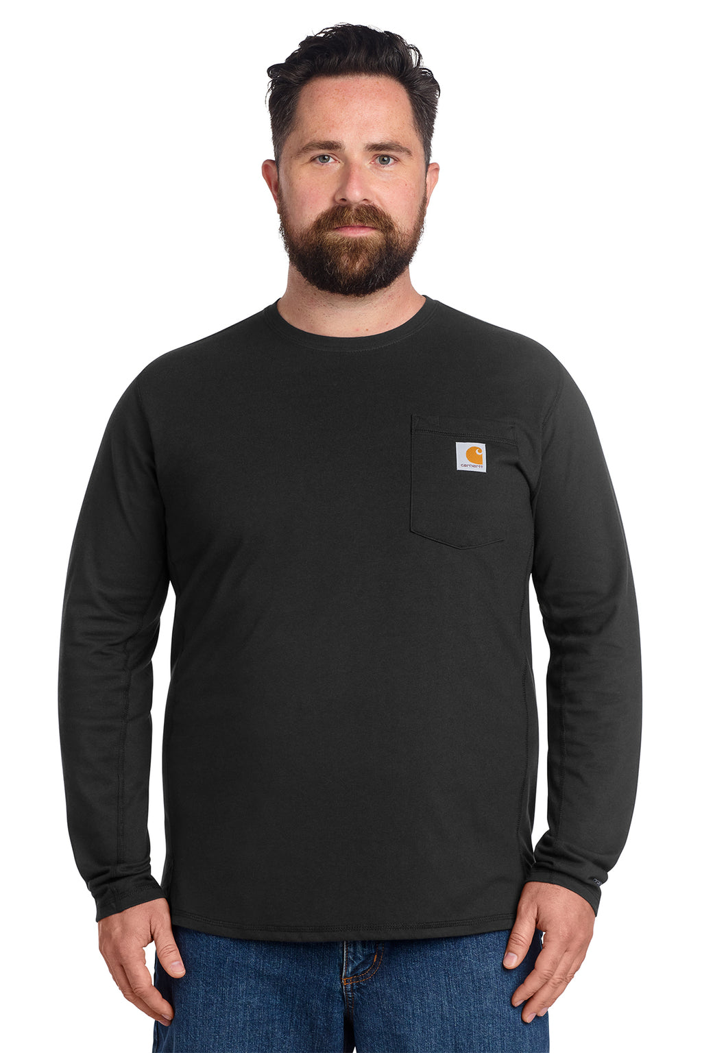 KOMATSU Carhartt Force® Long Sleeve Pocket T-Shirt - Black