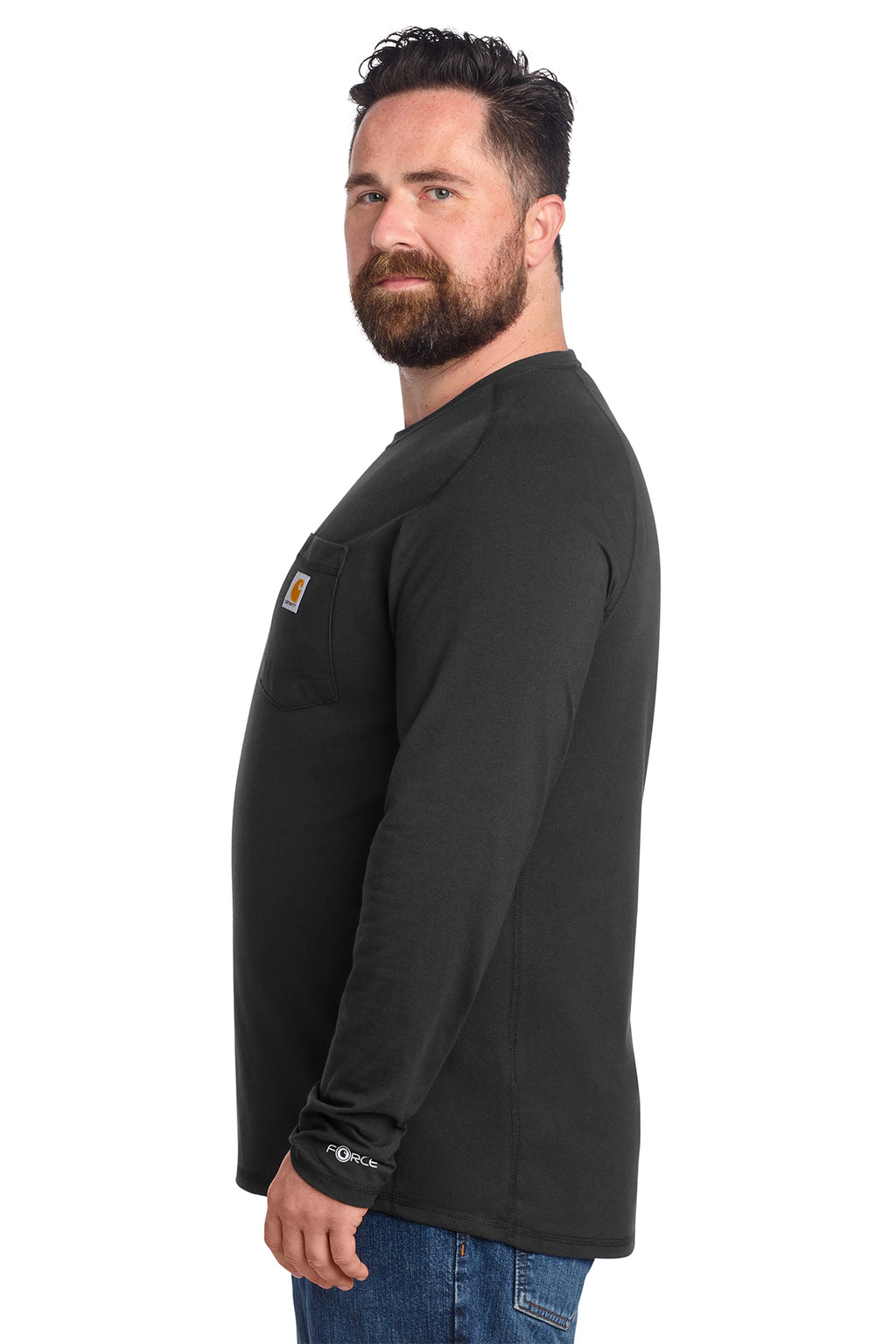 KOMATSU Carhartt Force® Long Sleeve Pocket T-Shirt - Black