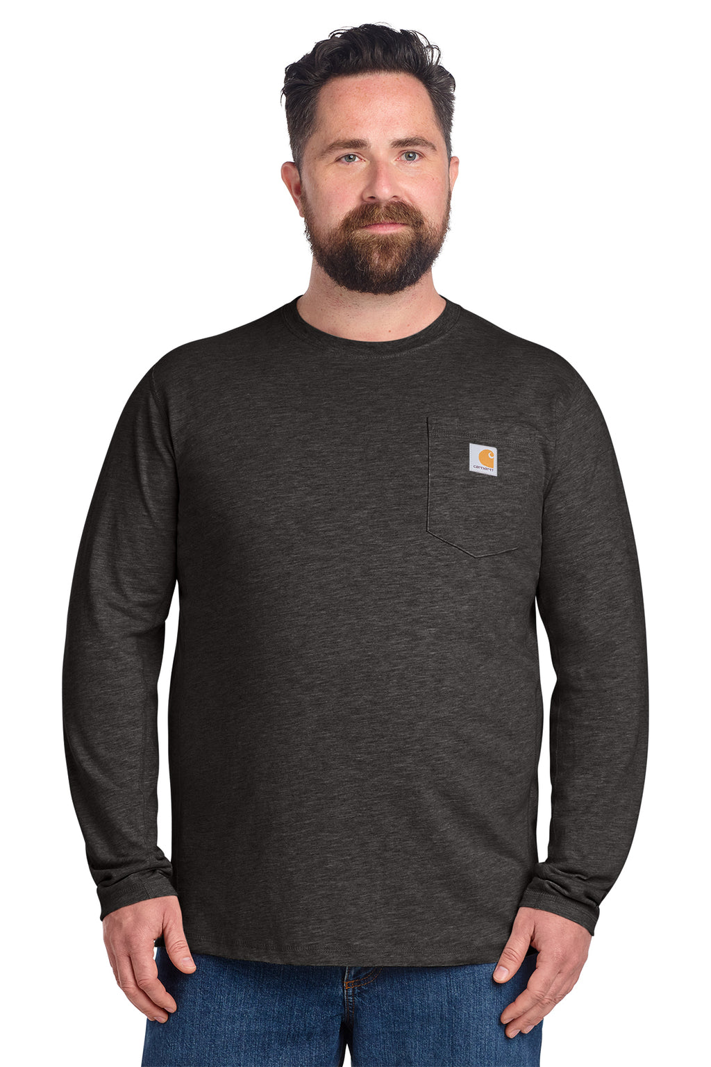 KOMATSU Carhartt Force® Long Sleeve Pocket T-Shirt - Carbon Heather