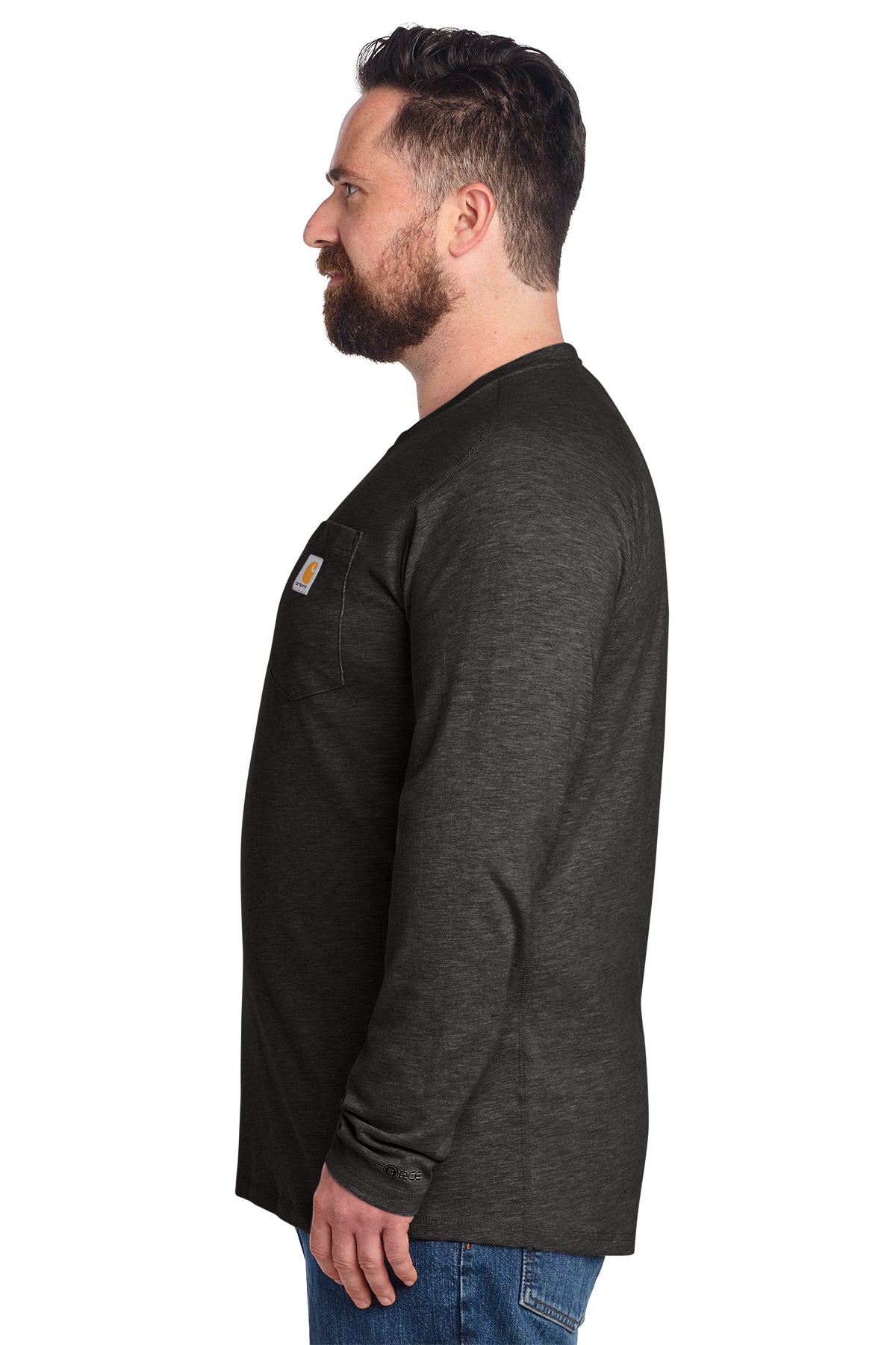 KOMATSU Carhartt Force® Long Sleeve Pocket T-Shirt - Carbon Heather