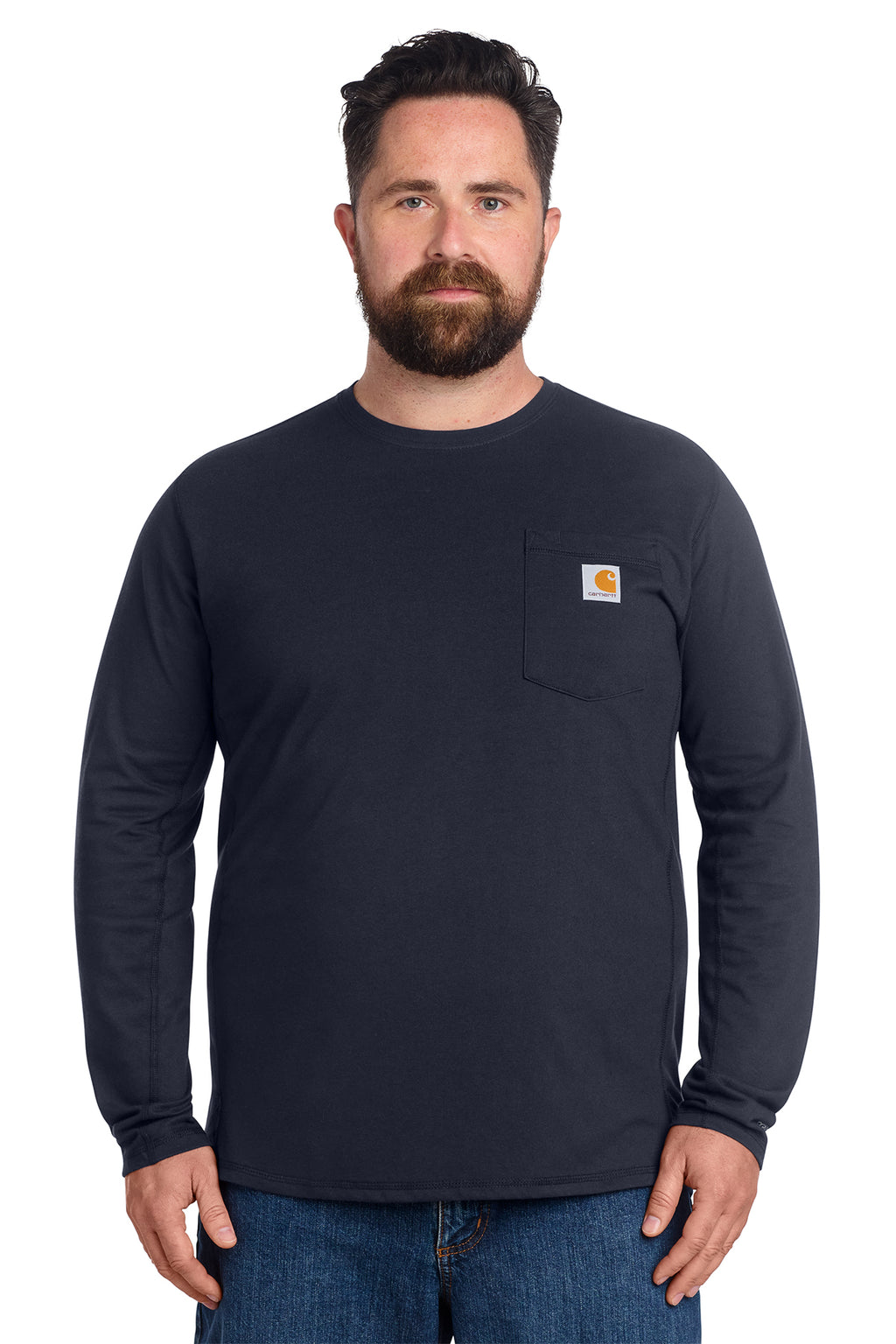 KOMATSU Carhartt Force® Long Sleeve Pocket T-Shirt - Navy