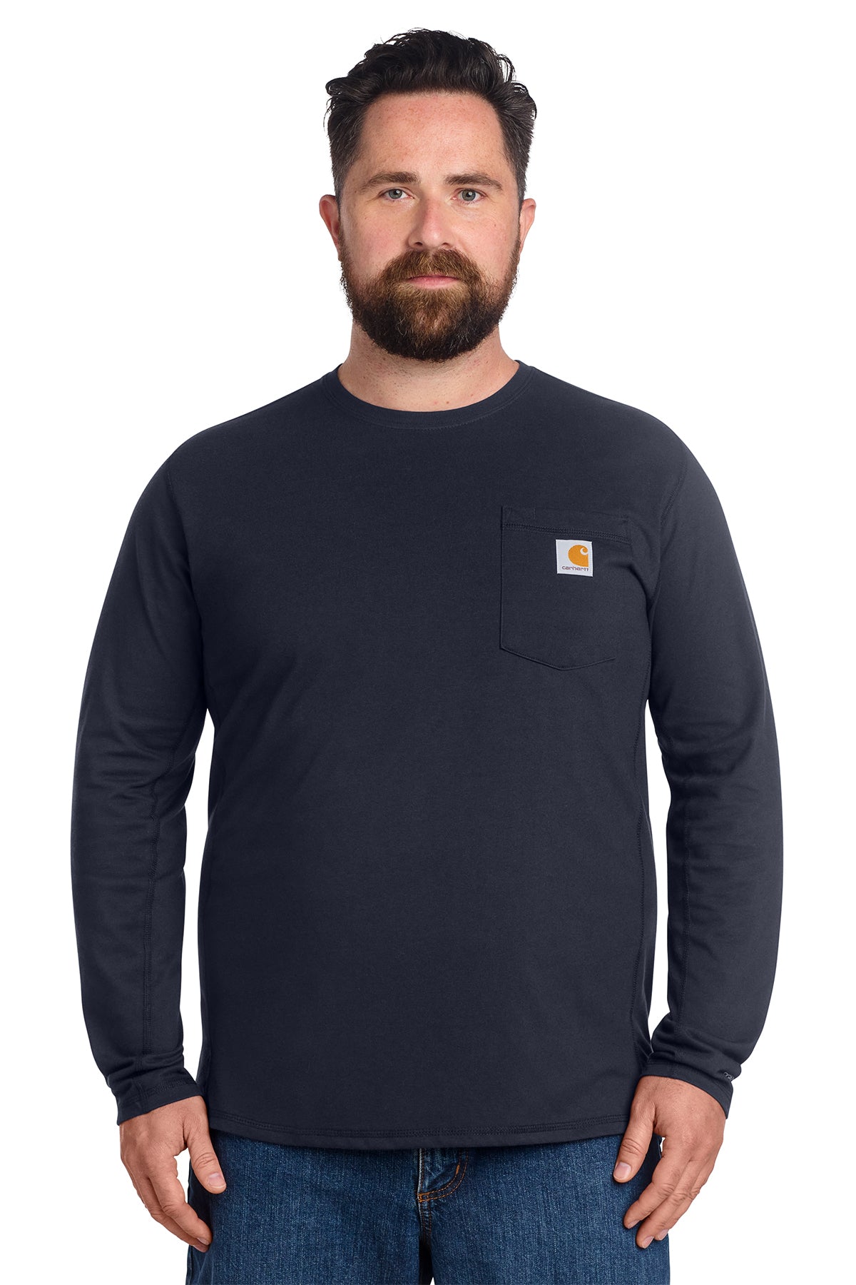 KOMATSU Carhartt Force® Long Sleeve Pocket T-Shirt - Navy