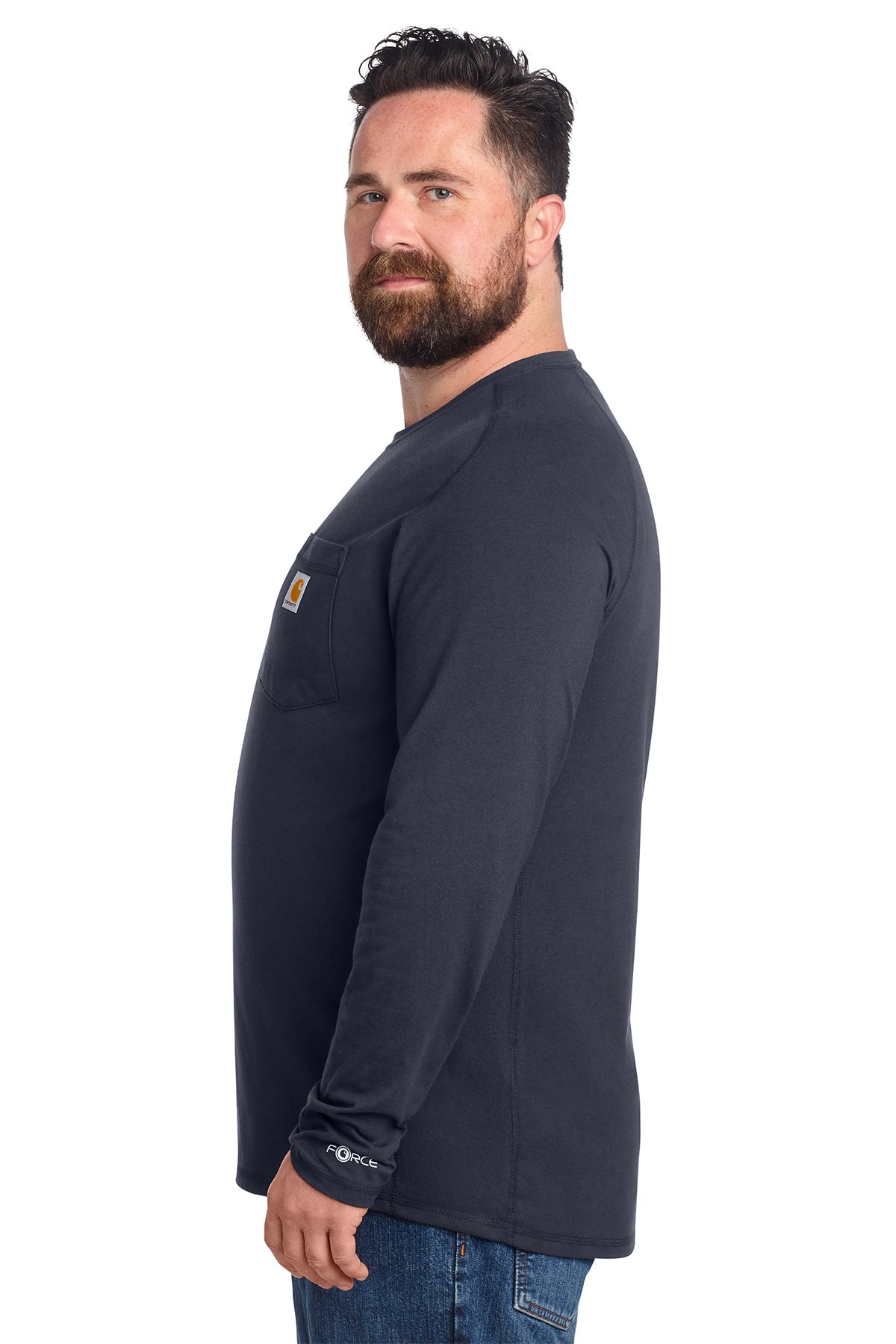 KOMATSU Carhartt Force® Long Sleeve Pocket T-Shirt - Navy