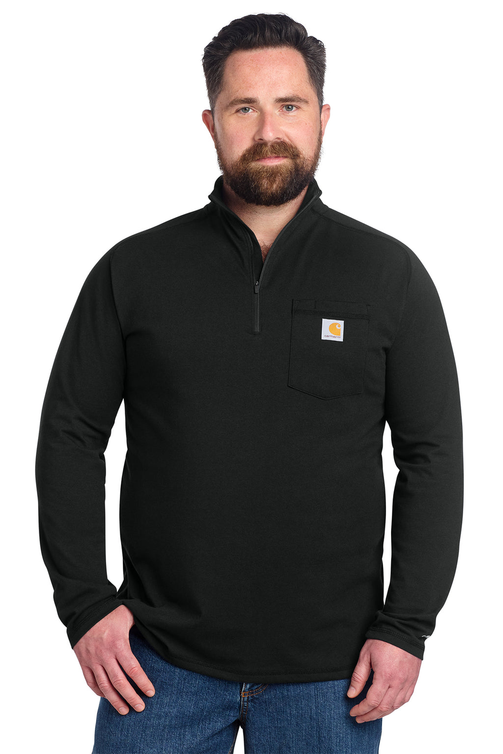 KOMATSU Carhartt Force® 1/4-Zip Long Sleeve T-Shirt - Black