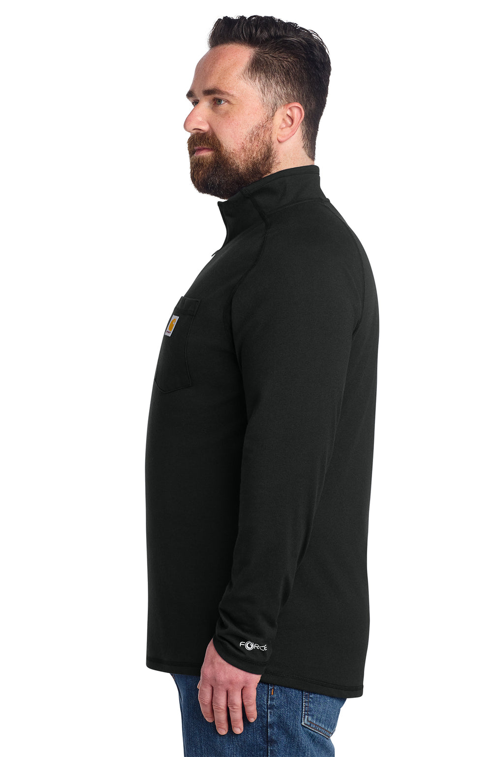 KOMATSU Carhartt Force® 1/4-Zip Long Sleeve T-Shirt - Black