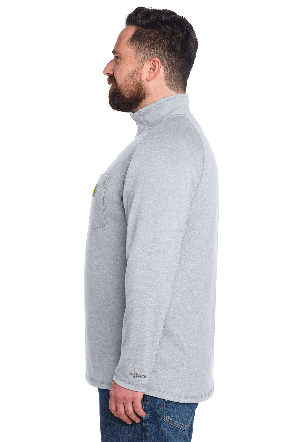 KOMATSU Carhartt Force® 1/4-Zip Long Sleeve T-Shirt - Heather Grey