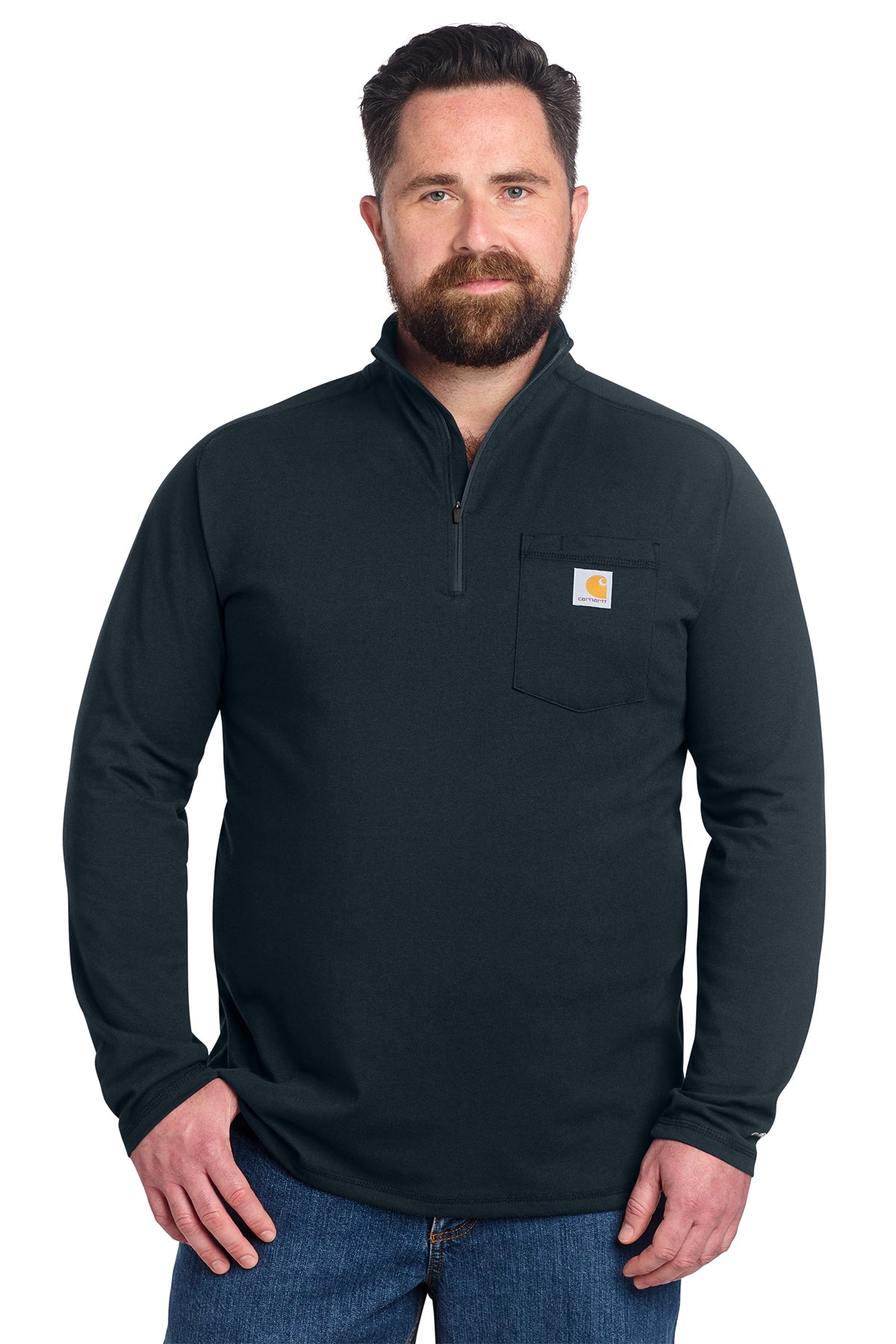 KOMATSU Carhartt Force® 1/4-Zip Long Sleeve T-Shirt - Navy