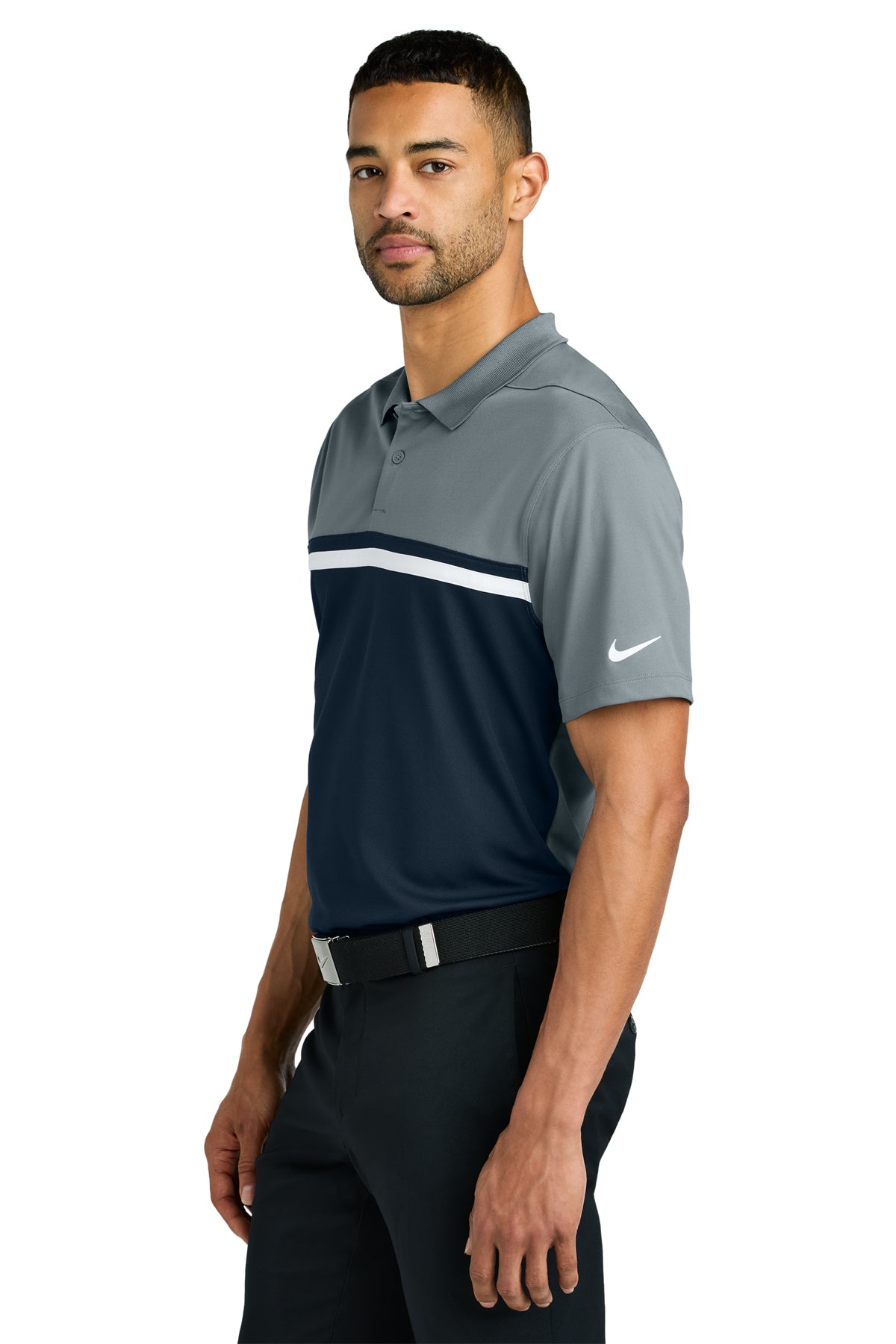 KOMATSU Nike Dri-FIT Victory Colorblock Polo - Cool Grey/Navy/White