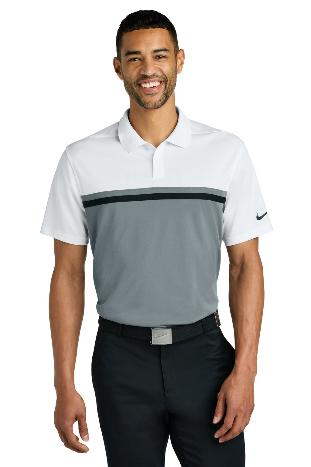 KOMATSU Nike Dri-FIT Victory Colorblock Polo - White/Grey/Black