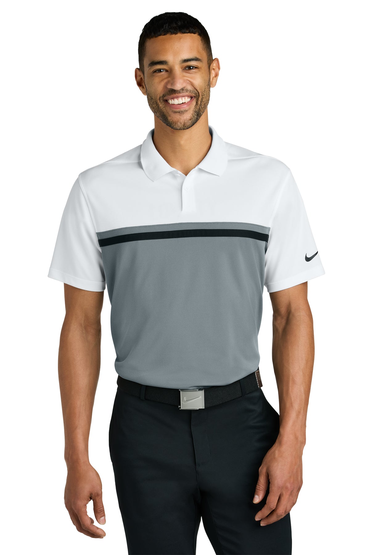KOMATSU Nike Dri-FIT Victory Colorblock Polo - White/Grey/Black