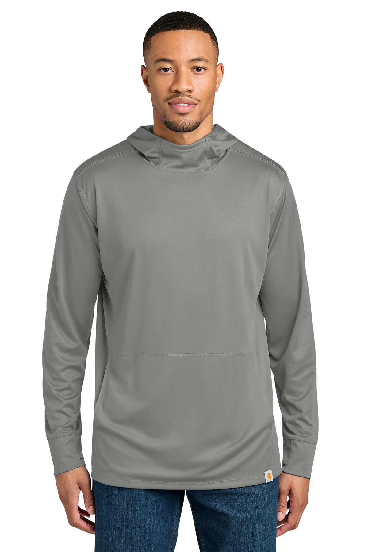 KOMATSU Carhartt Force® Sun Defender™ Long Sleeve Hooded T-Shirt - Asphalt Grey