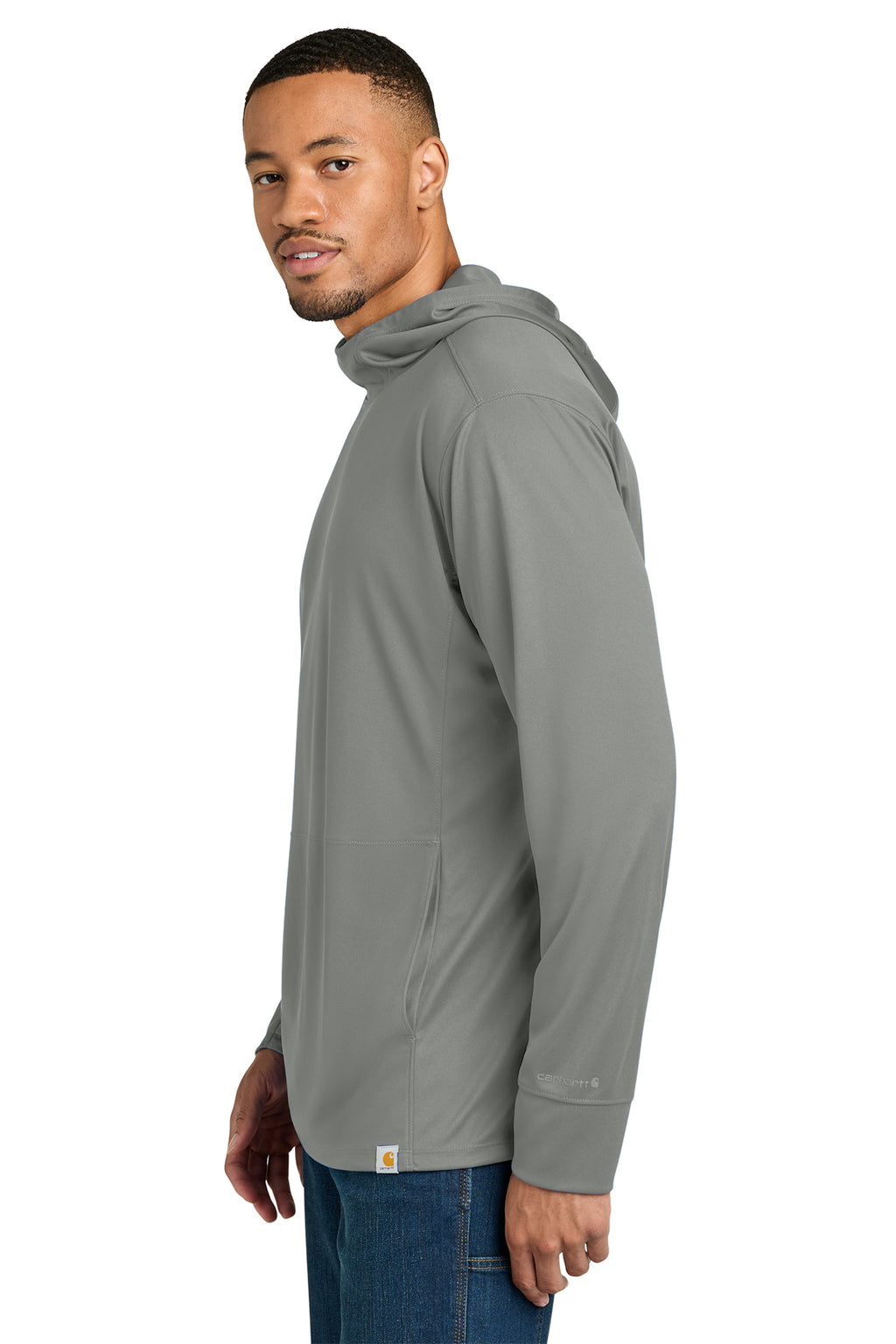KOMATSU Carhartt Force® Sun Defender™ Long Sleeve Hooded T-Shirt - Asphalt Grey