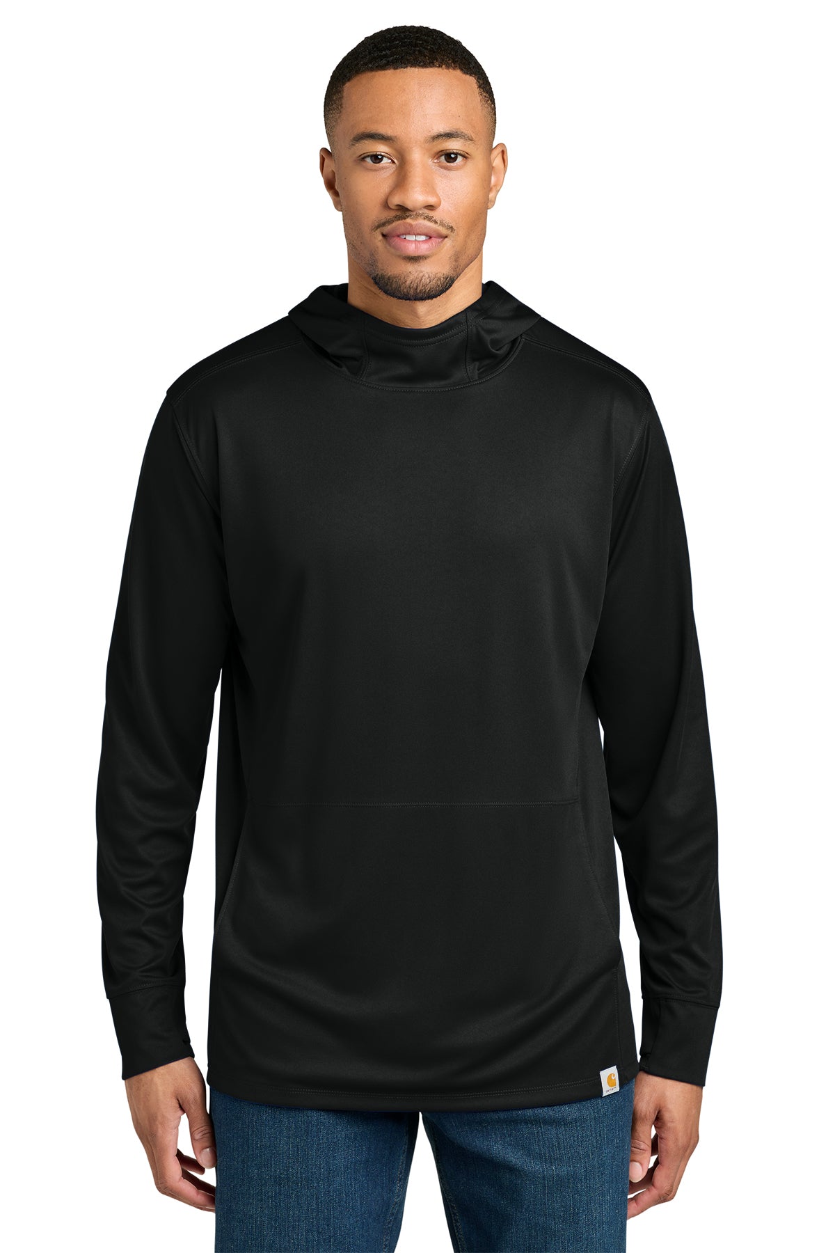 KOMATSU Carhartt Force® Sun Defender™ Long Sleeve Hooded T-Shirt - Black