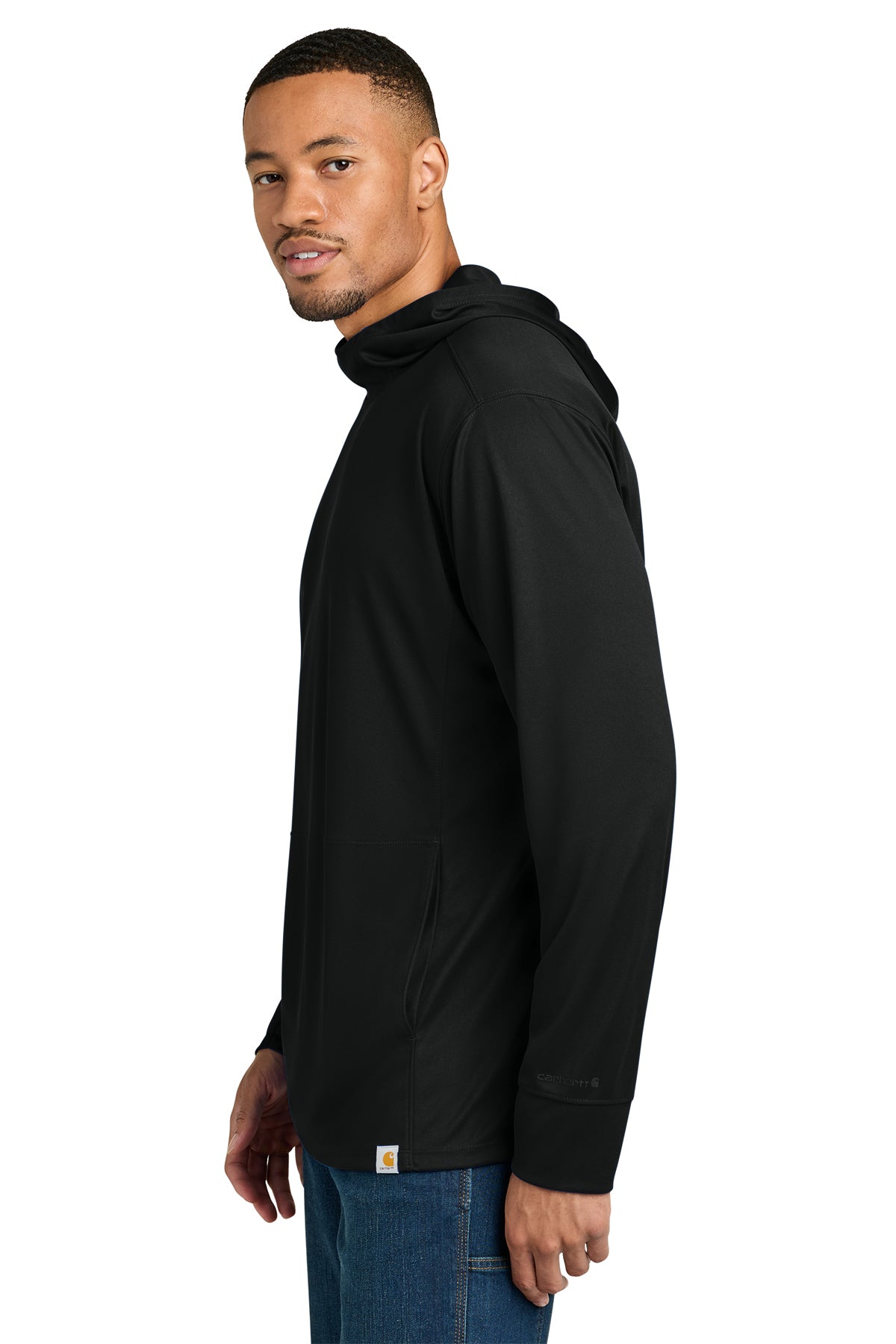 KOMATSU Carhartt Force® Sun Defender™ Long Sleeve Hooded T-Shirt - Black
