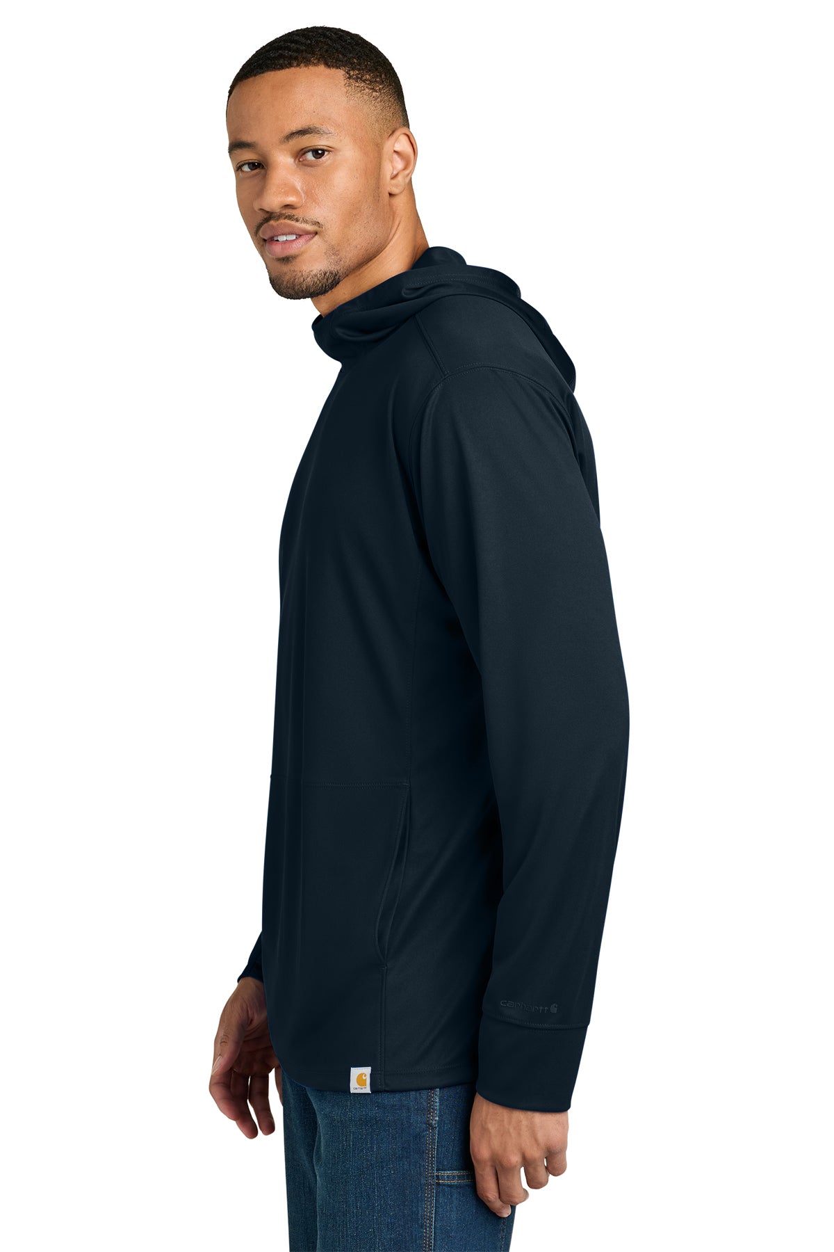 KOMATSU Carhartt Force® Sun Defender™ Long Sleeve Hooded T-Shirt - Navy