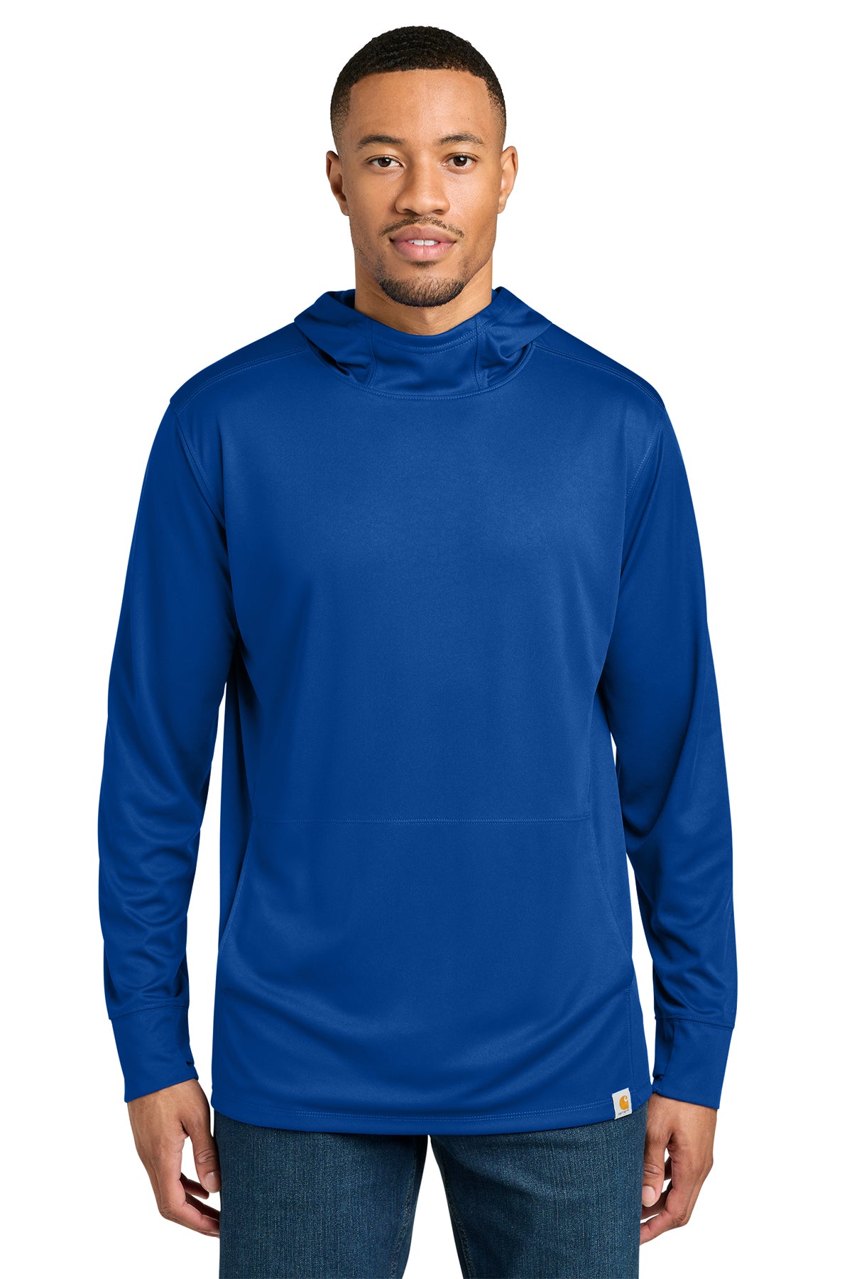 KOMATSU Carhartt Force® Sun Defender™ Long Sleeve Hooded T-Shirt - Royal