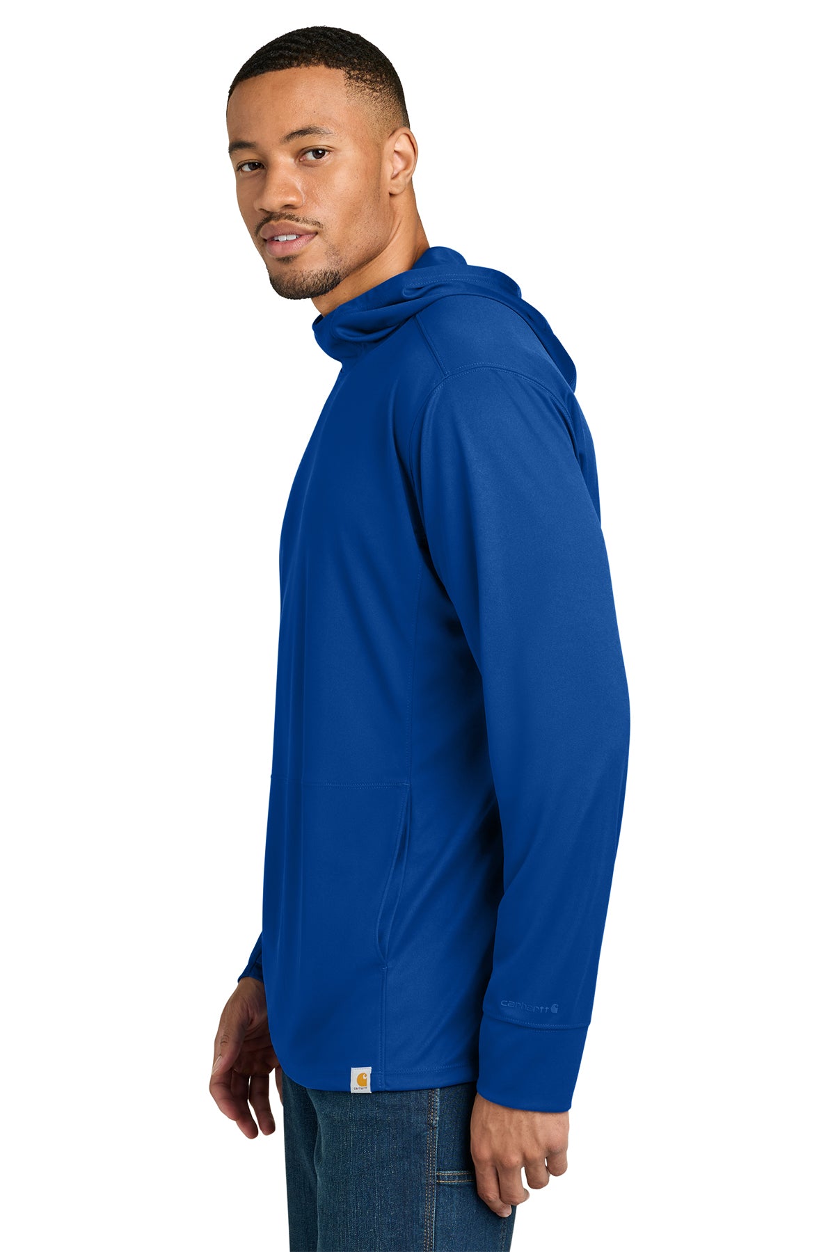 KOMATSU Carhartt Force® Sun Defender™ Long Sleeve Hooded T-Shirt - Royal
