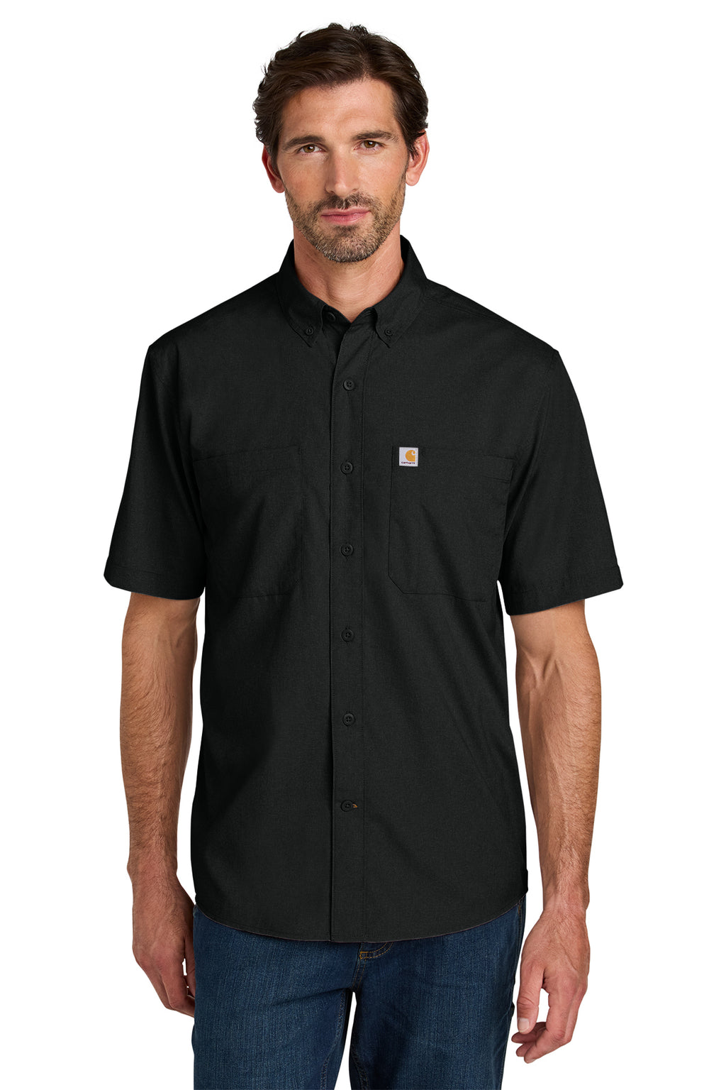 KOMATSU Carhartt Force® Sun Defender™ Short Sleeve Shirt - Black