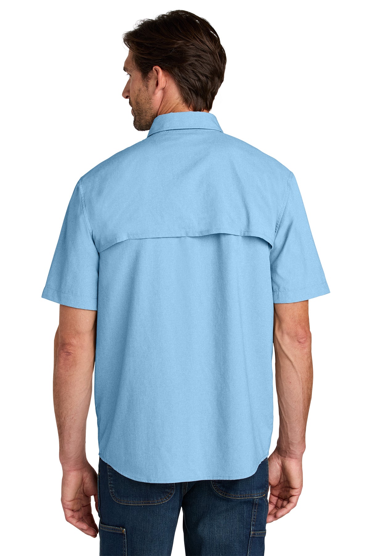 KOMATSU Carhartt Force® Sun Defender™ Short Sleeve Shirt - Fresh Water Blue