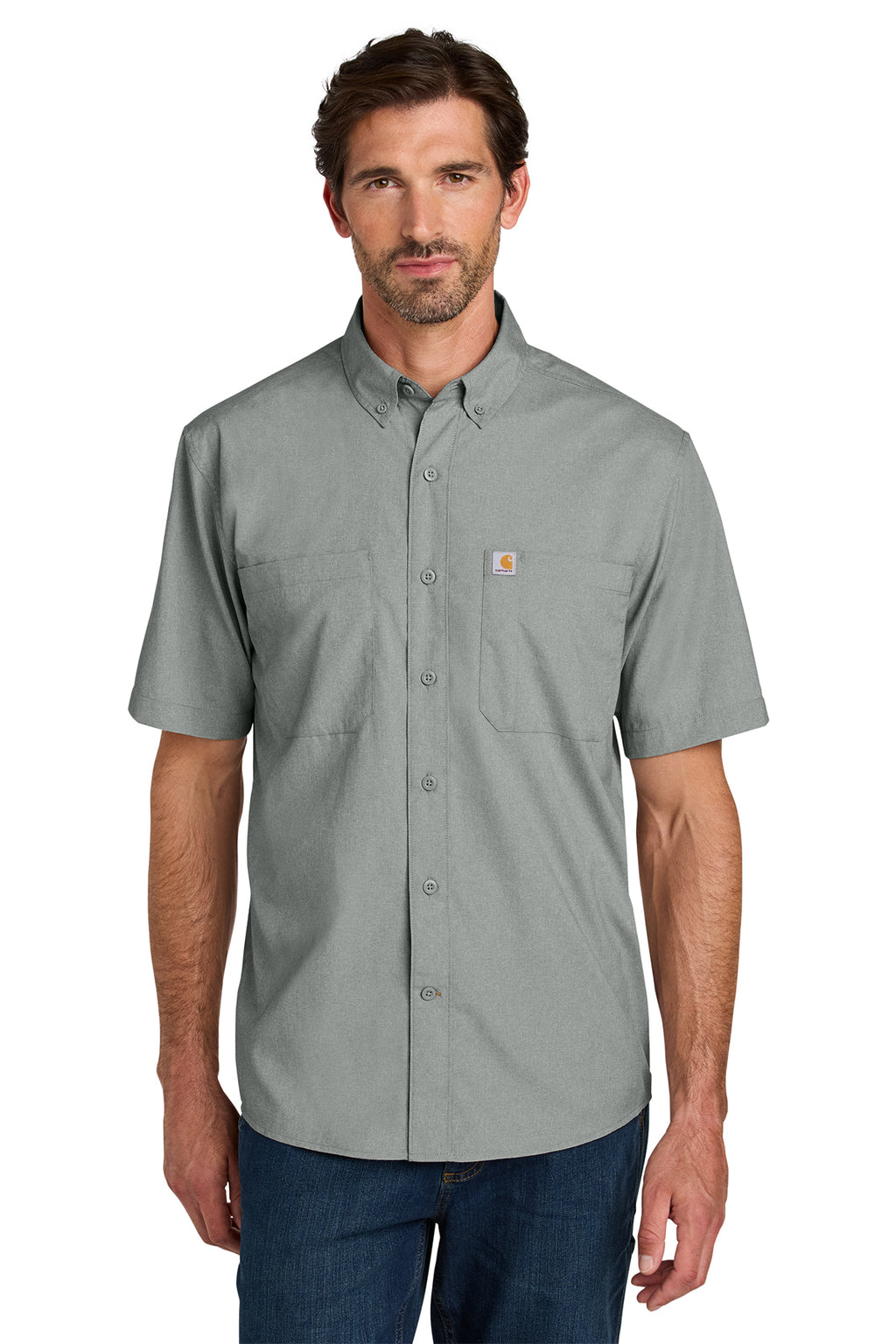 KOMATSU Carhartt Force® Sun Defender™ Short Sleeve Shirt - Steel