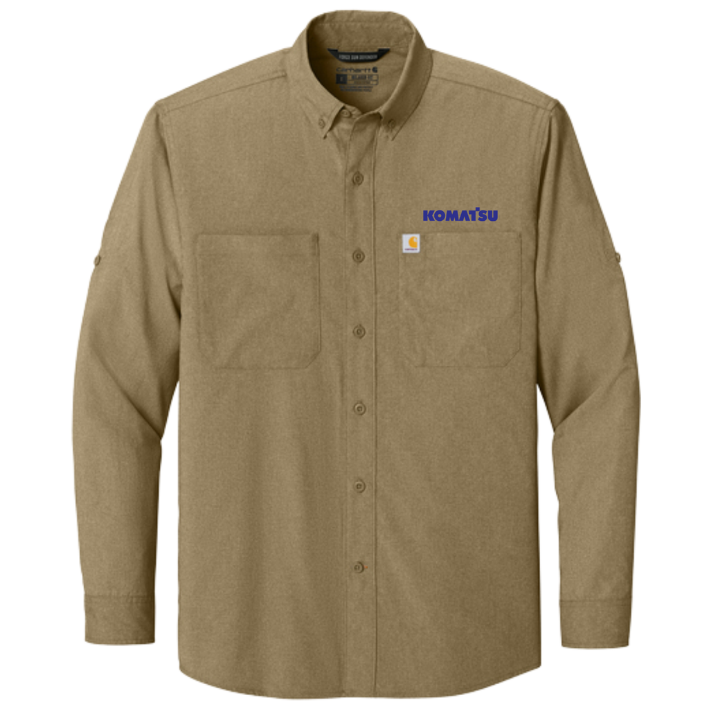 KOMATSU Carhartt Force® Sun Defender™ Long Sleeve Shirt - Dark Khaki