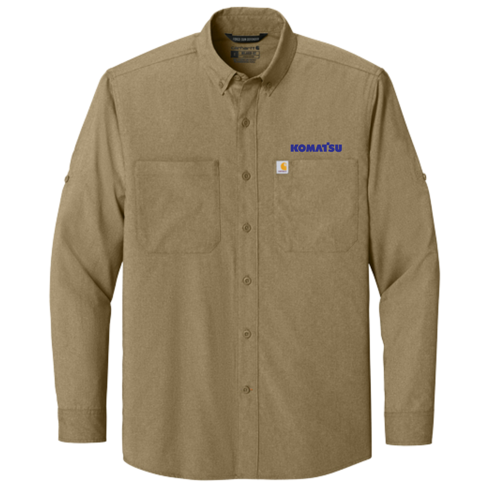 KOMATSU Carhartt Force® Sun Defender™ Long Sleeve Shirt - Dark Khaki
