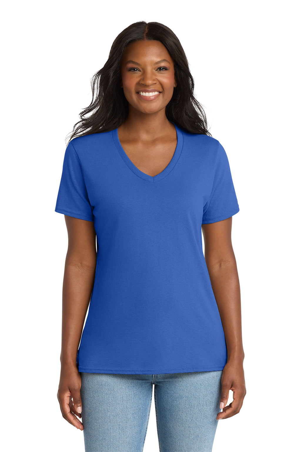 KOMATSU Port & Co™ Women's Core Cotton V-Neck Tee - Royal