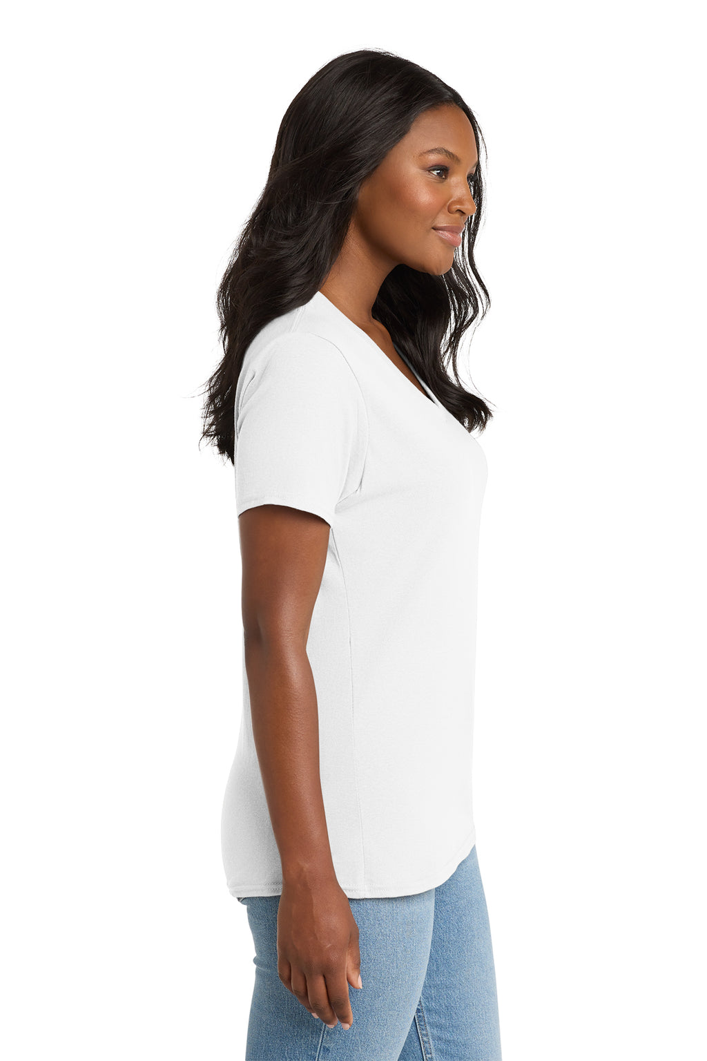 KOMATSU Port & Co™ Women's Core Cotton V-Neck Tee - White