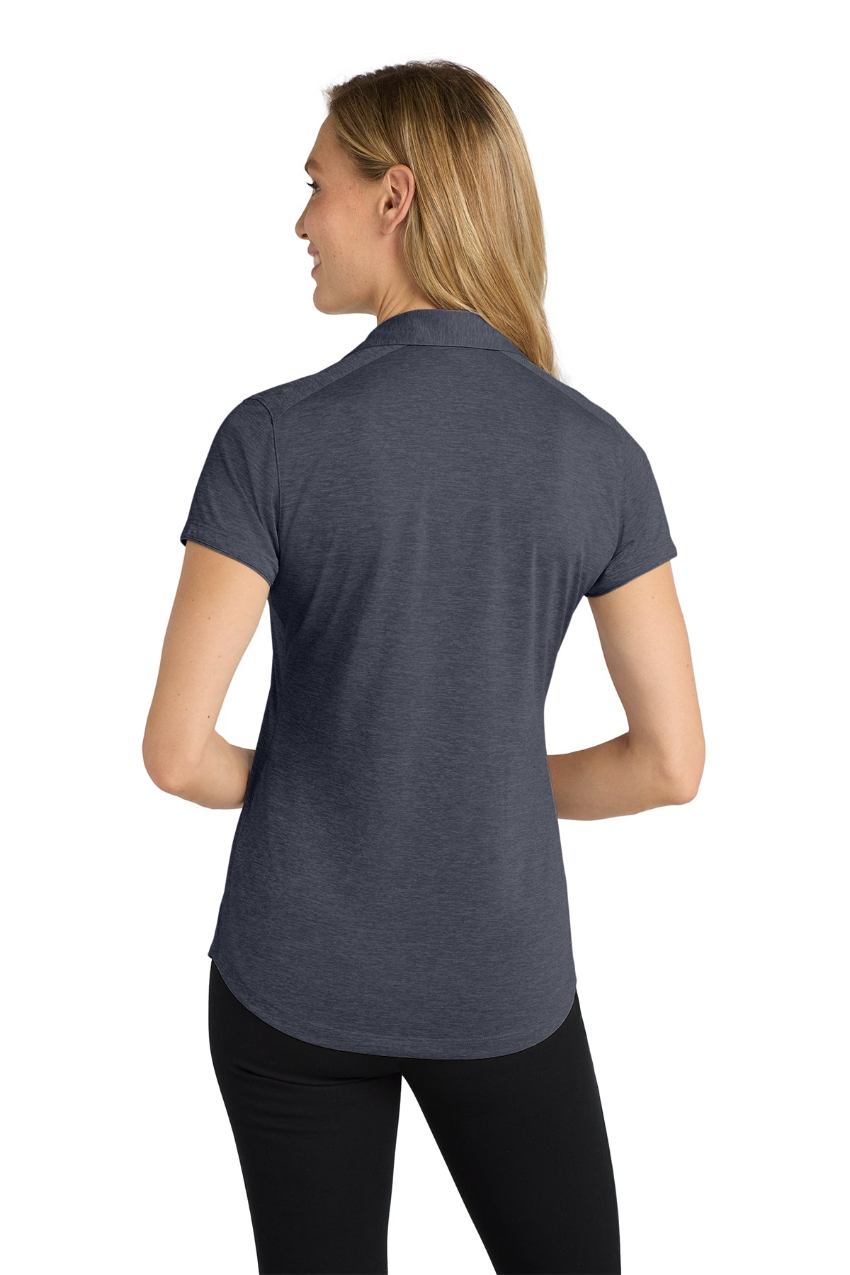 KOMATSU Port Authority® Women's Digi Heather Performance Polo - Dark Grey
