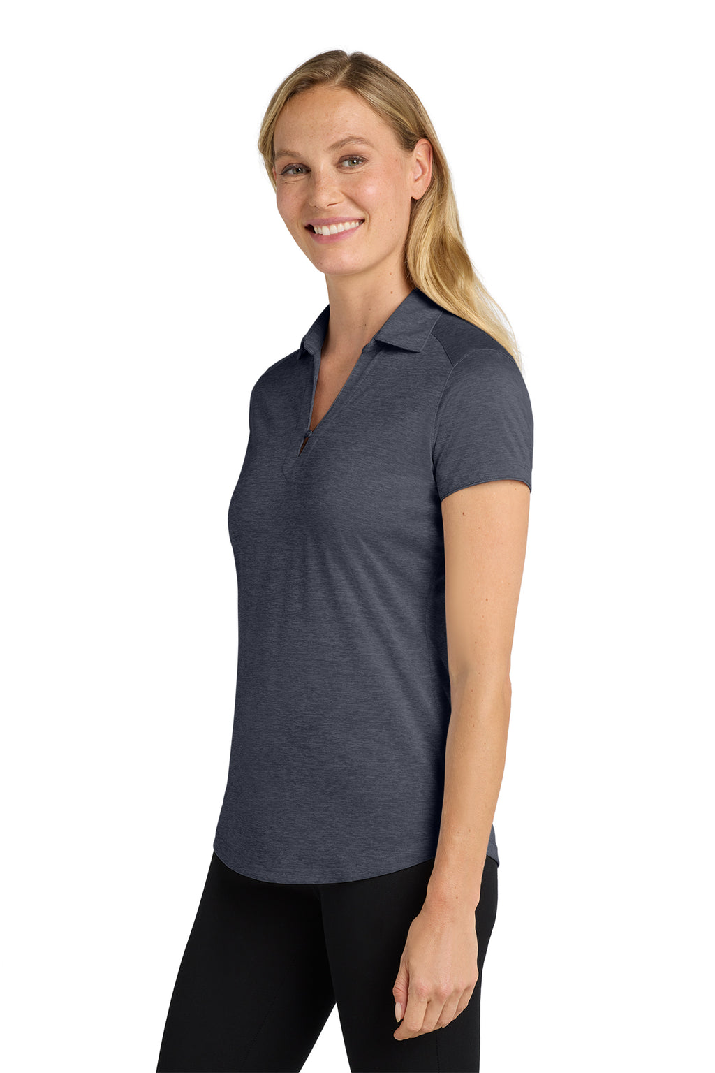 KOMATSU Port Authority® Women's Digi Heather Performance Polo - Dark Grey