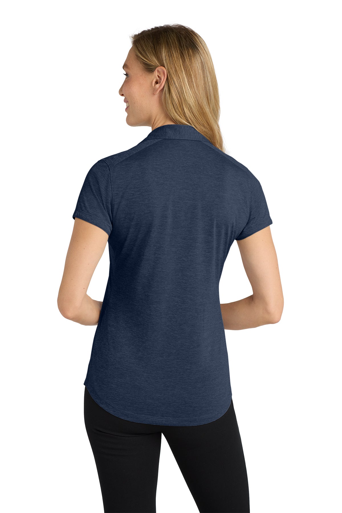 KOMATSU Port Authority® Women's Digi Heather Performance Polo - Dress Blue Navy
