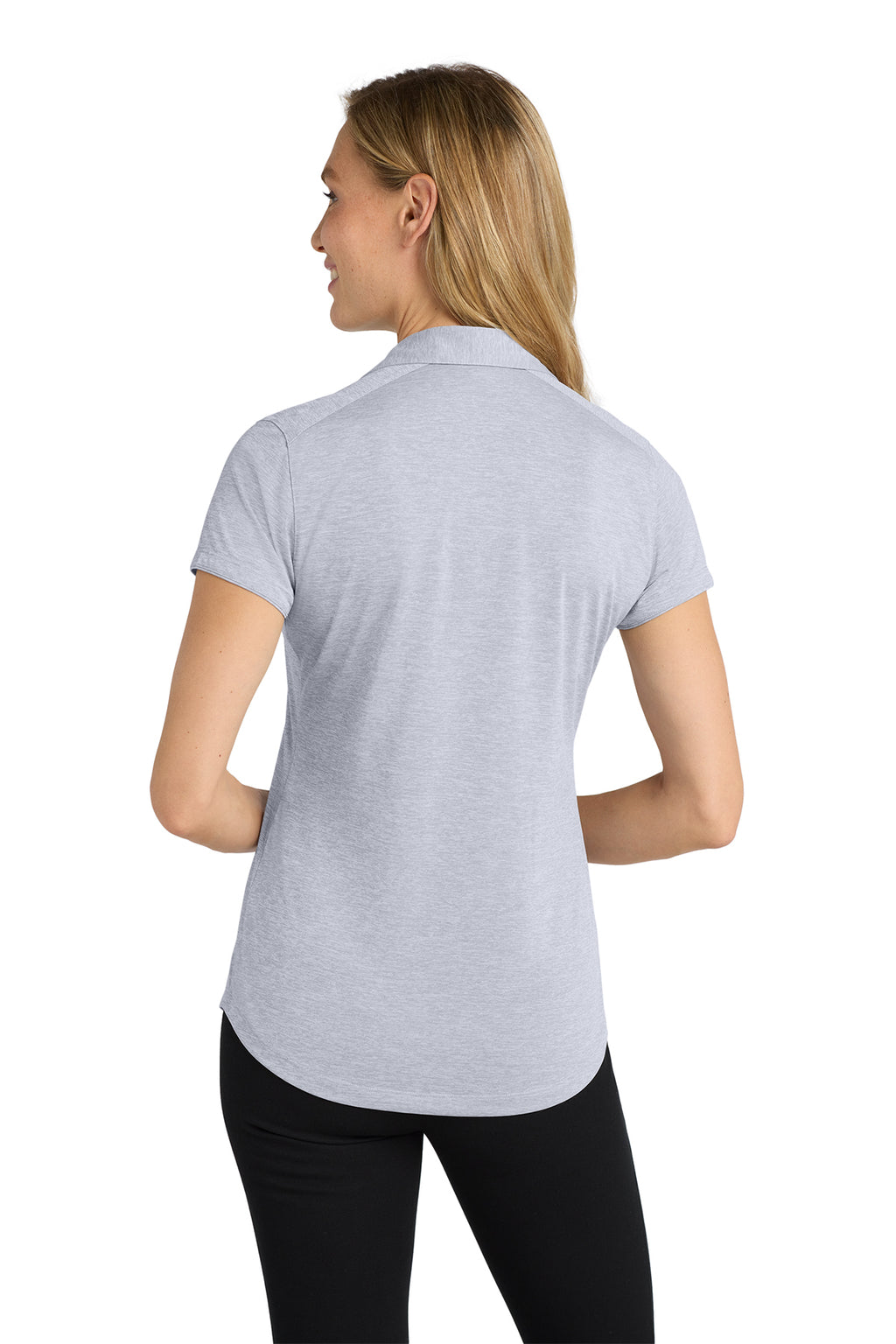 KOMATSU Port Authority® Women's Digi Heather Performance Polo - Light Grey