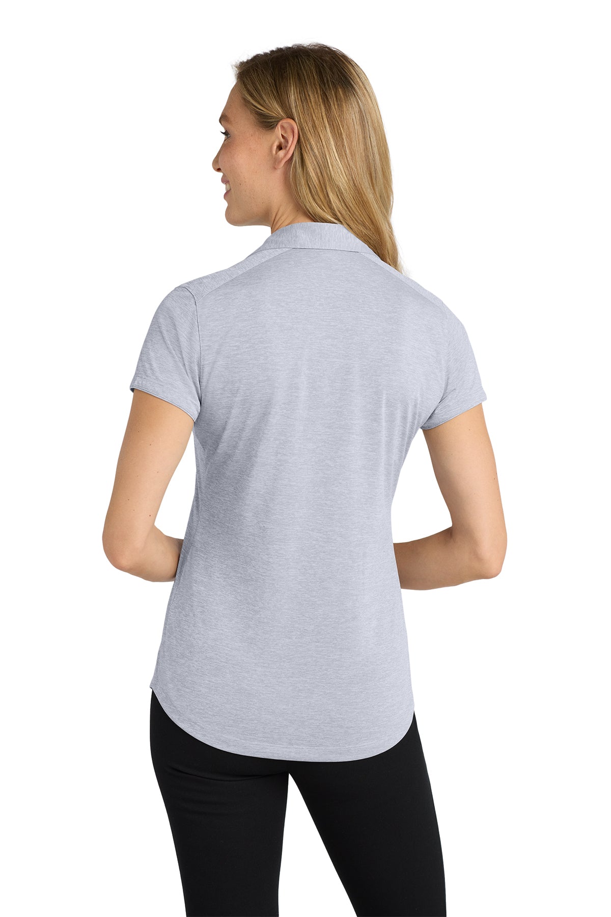 KOMATSU Port Authority® Women's Digi Heather Performance Polo - Light Grey