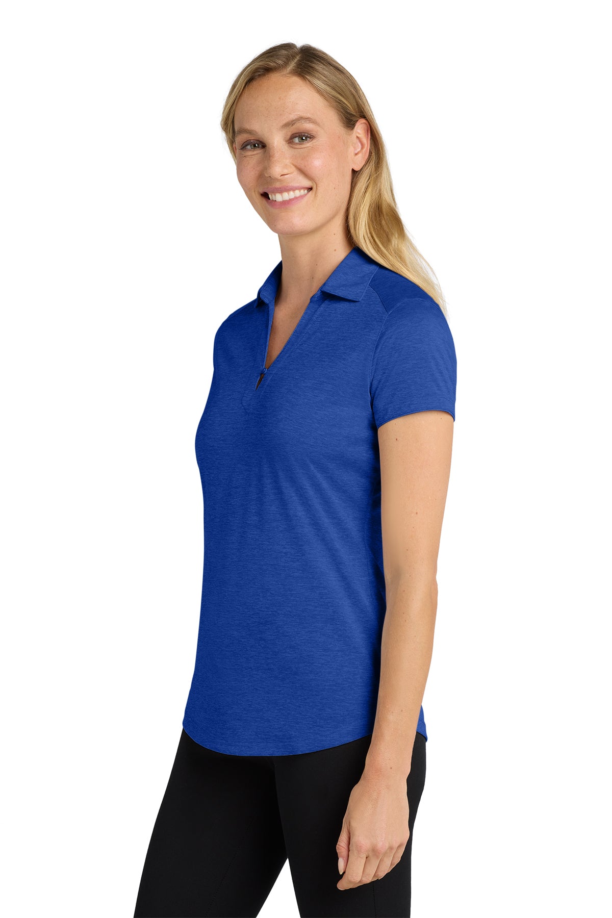 KOMATSU Port Authority® Women's Digi Heather Performance Polo - True Royal