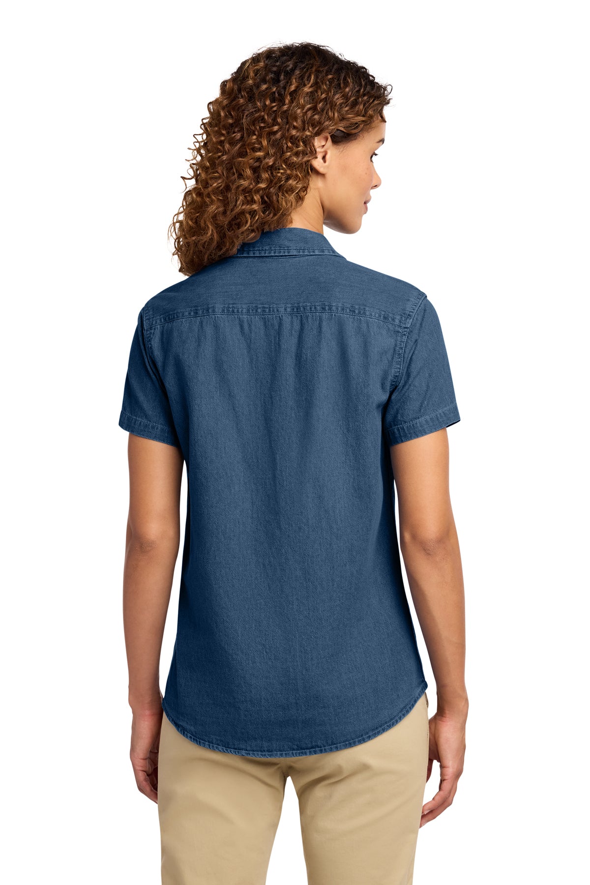 KOMATSU Port & Co™ Women's Short Sleeve Value Denim Shirt - Ink Blue