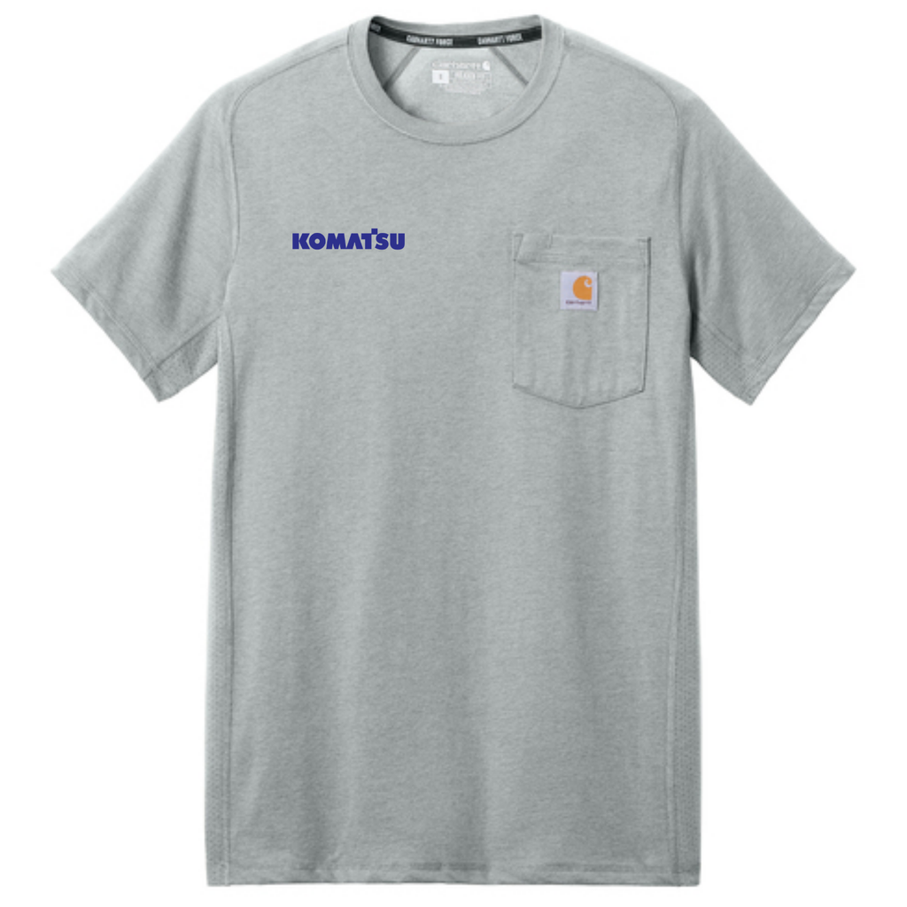 KOMATSU Carhartt Force® Short Sleeve Pocket T-Shirt - Heather Grey