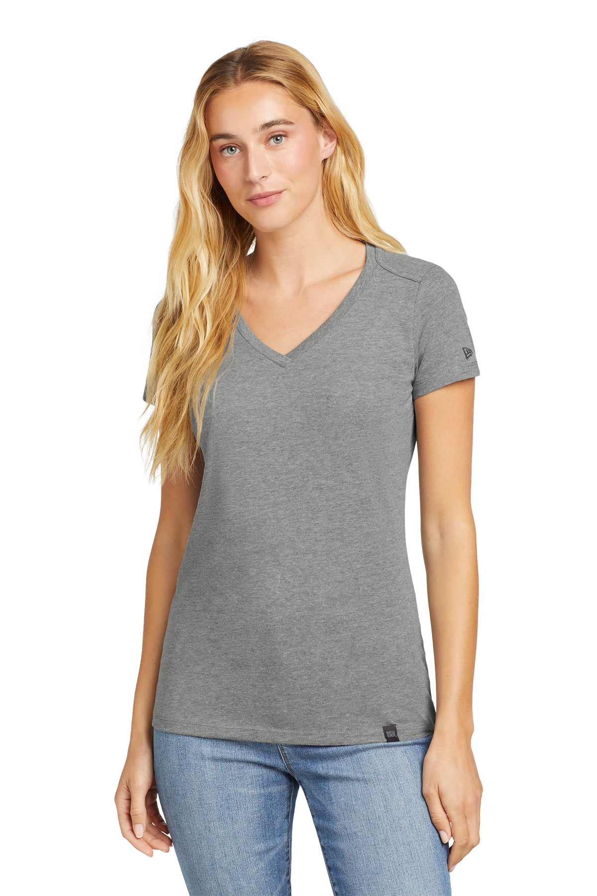 KOMATSU New Era® Women's Heritage Blend V-Neck Tee - Shadow Grey Heather