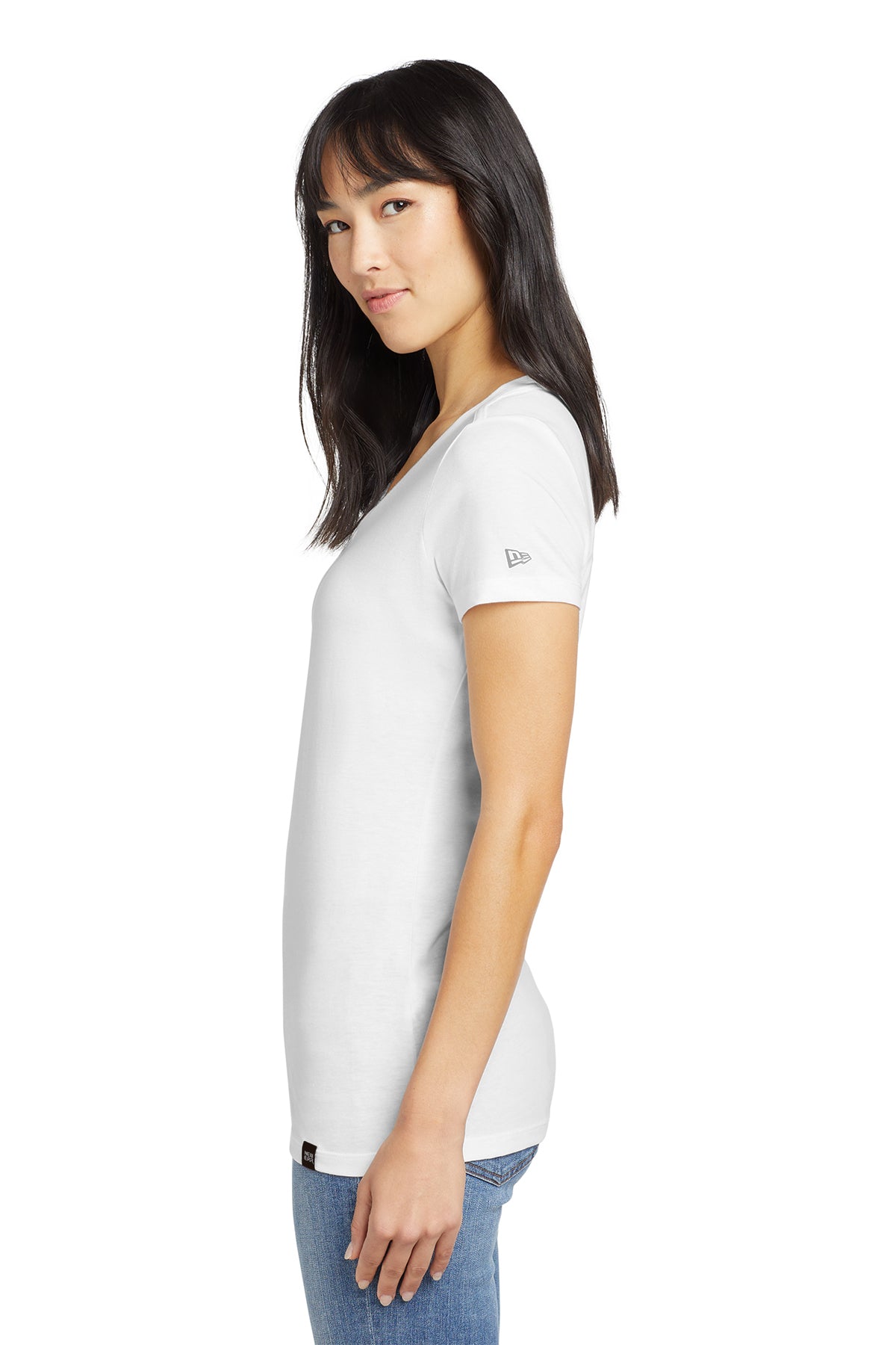 KOMATSU New Era® Women's Heritage Blend V-Neck Tee - White