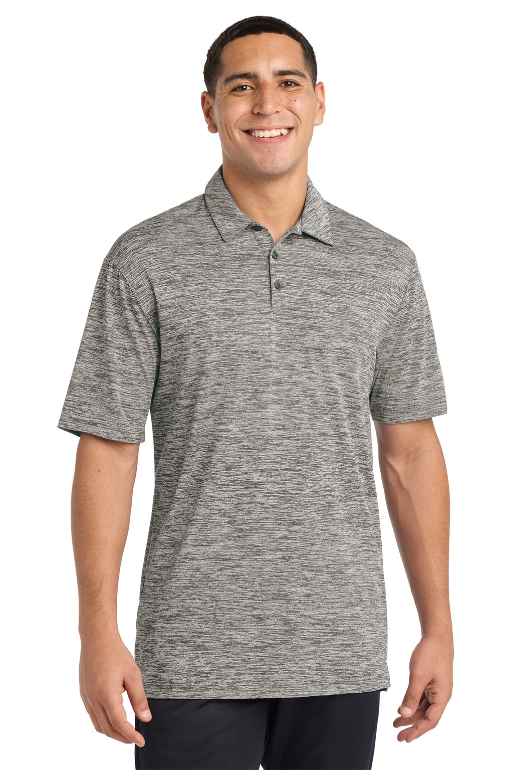 KOMATSU Sport-Tek® PosiCharge® Electric Heather Polo - Black