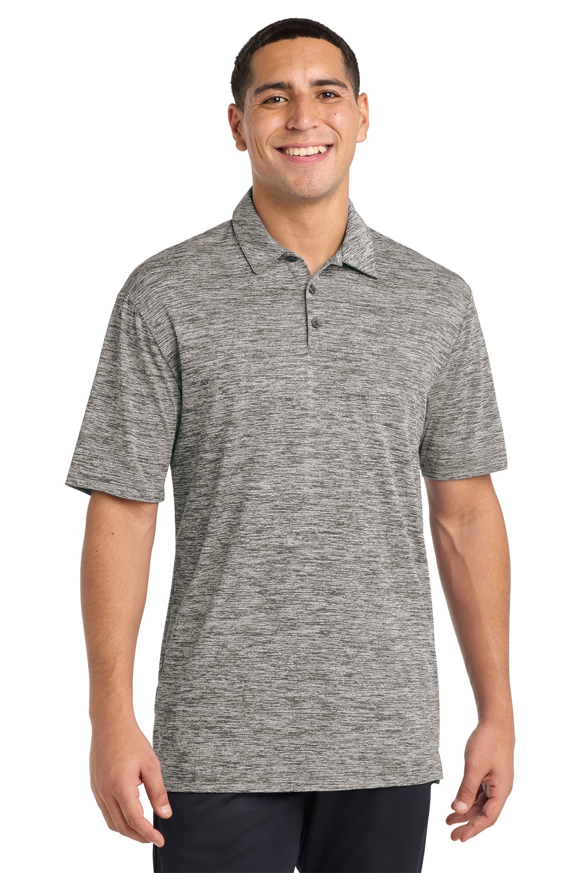 KOMATSU Sport-Tek® PosiCharge® Electric Heather Polo - Black