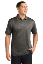 KOMATSU Sport-Tek® PosiCharge® Electric Heather Polo - Grey/Black