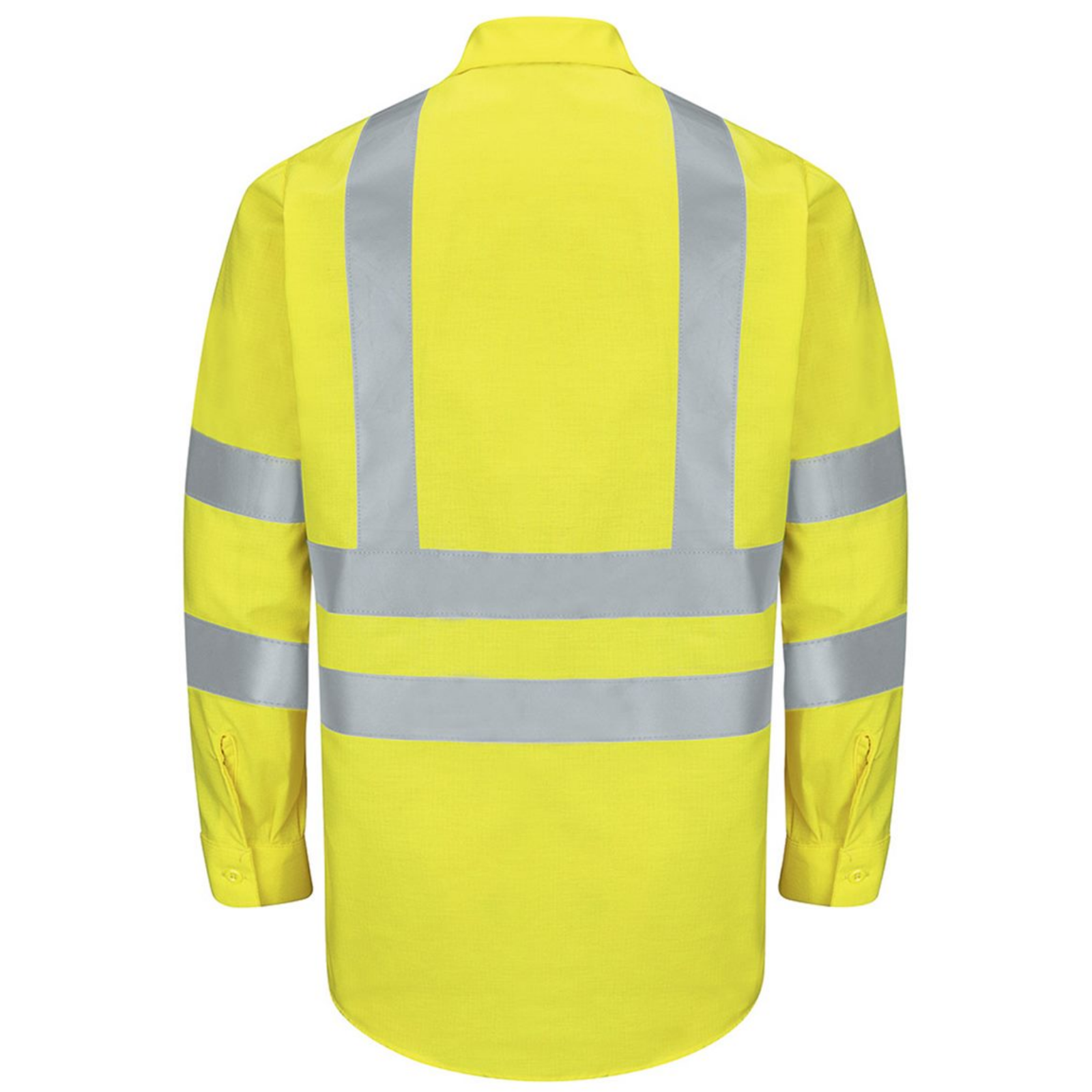 KOMATSU Red Kap Men's Enhanced & Hi-Visibility Long Sleeve Work Shirt - AB-Fluorescent Yellow