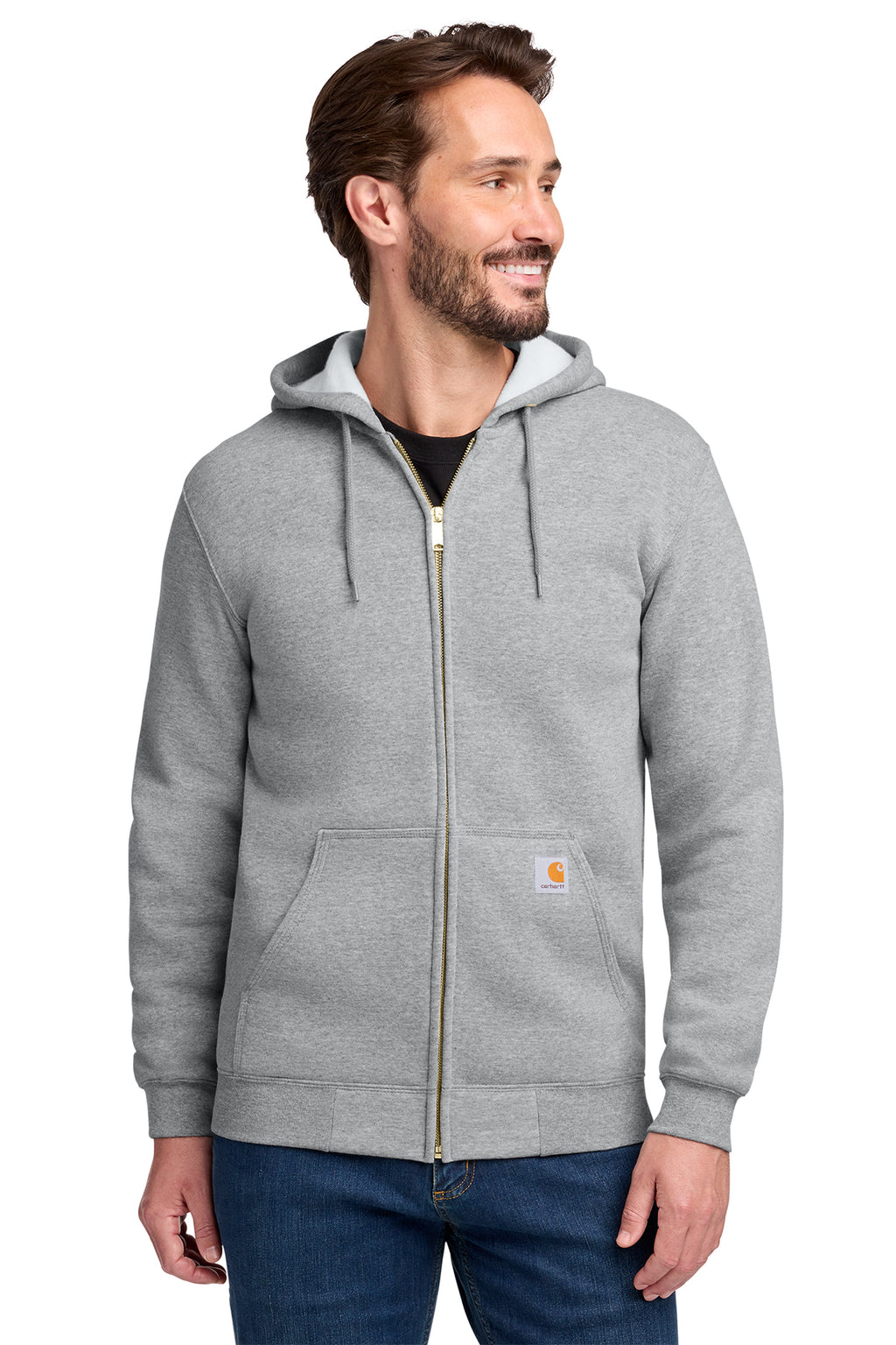 KOMATSU Carhartt® Midweight Hooded Zip-Front Sweatshirt - Heather Grey
