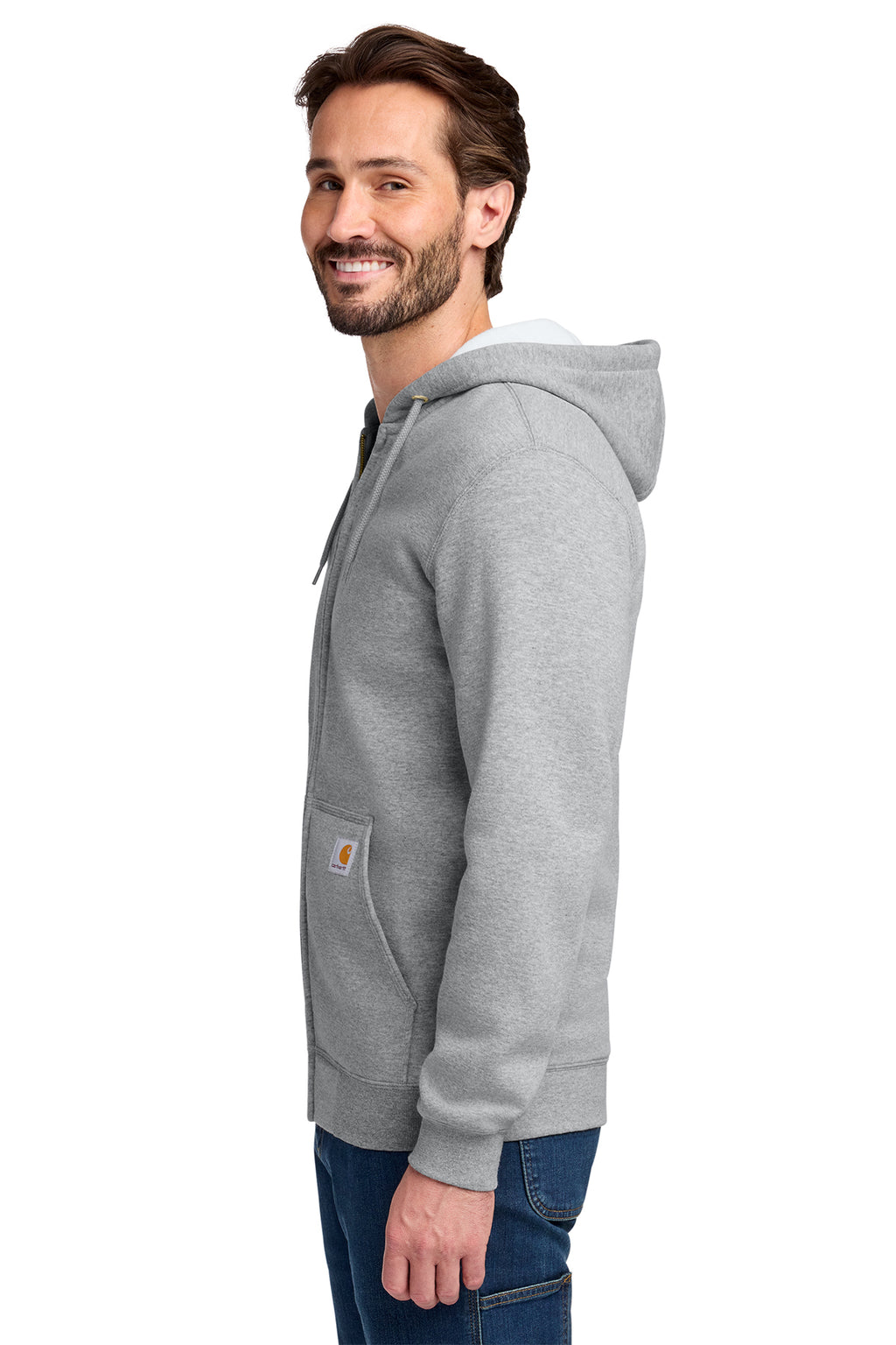 KOMATSU Carhartt® Midweight Hooded Zip-Front Sweatshirt - Heather Grey