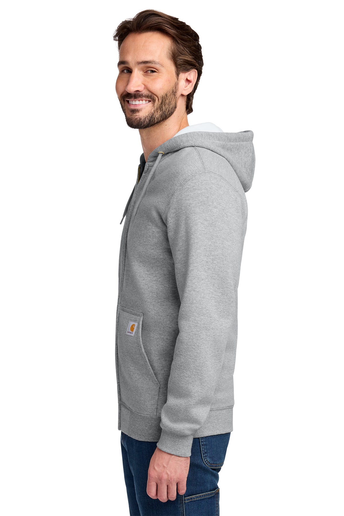 KOMATSU Carhartt® Midweight Hooded Zip-Front Sweatshirt - Heather Grey