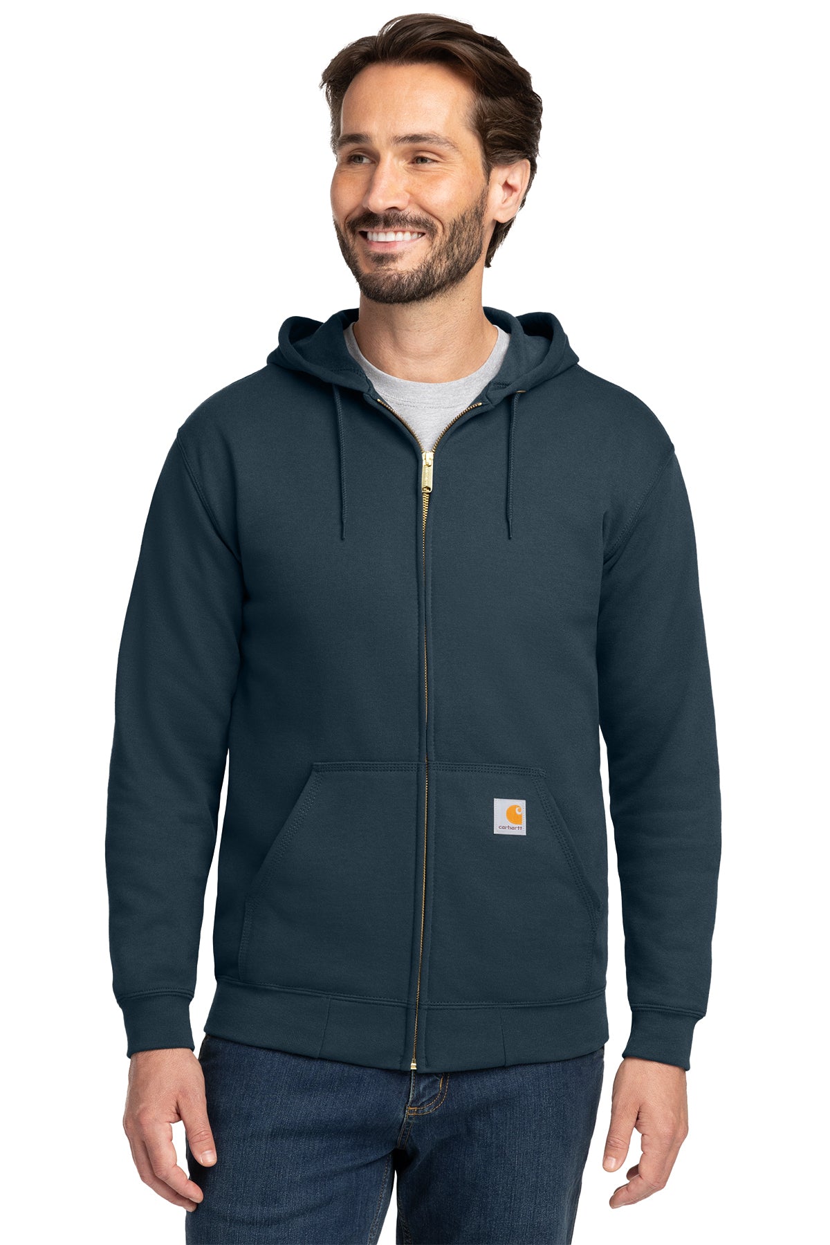 KOMATSU Carhartt® Midweight Hooded Zip-Front Sweatshirt - Navy